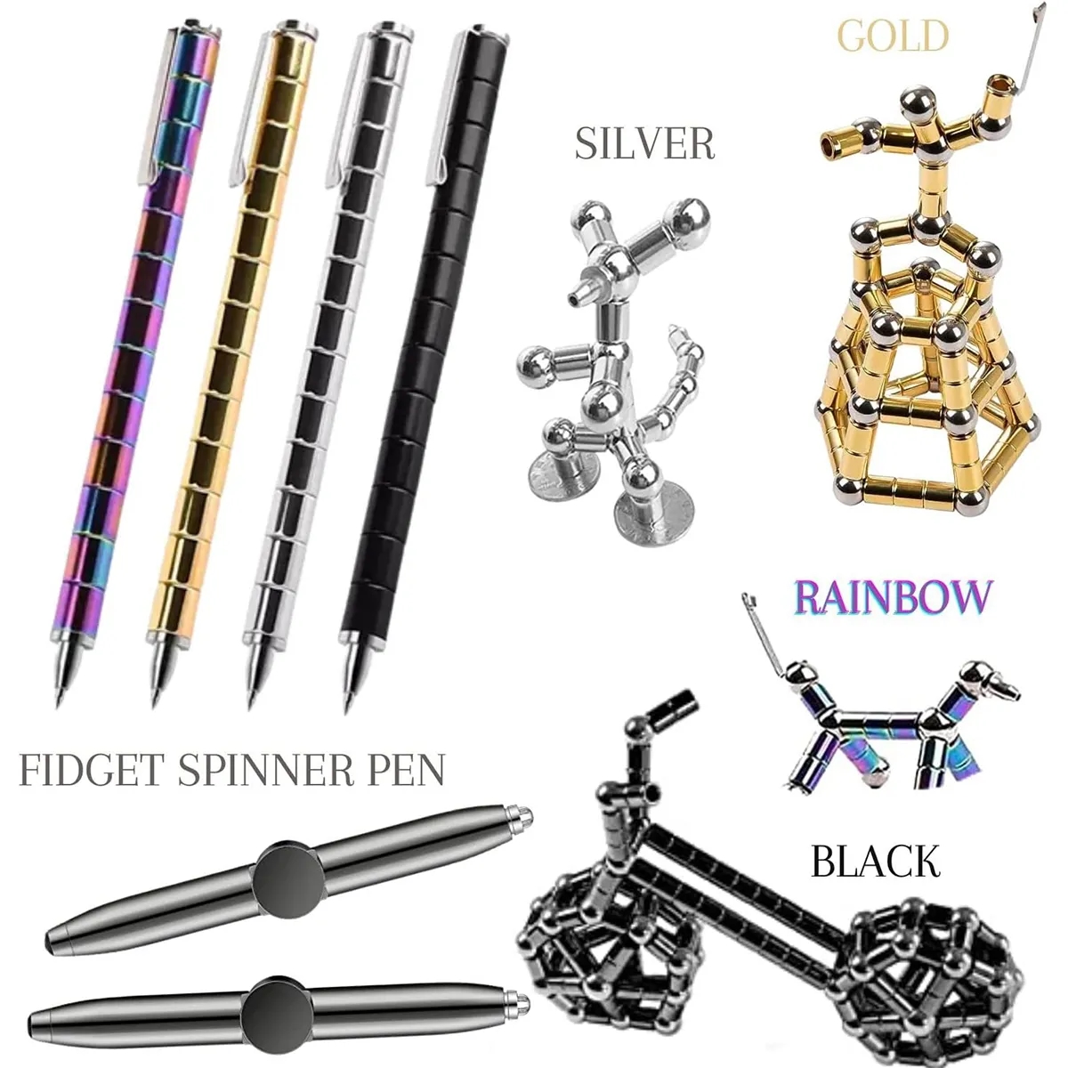 Mutifunction Decompression Magnetic Fidget Pen 4