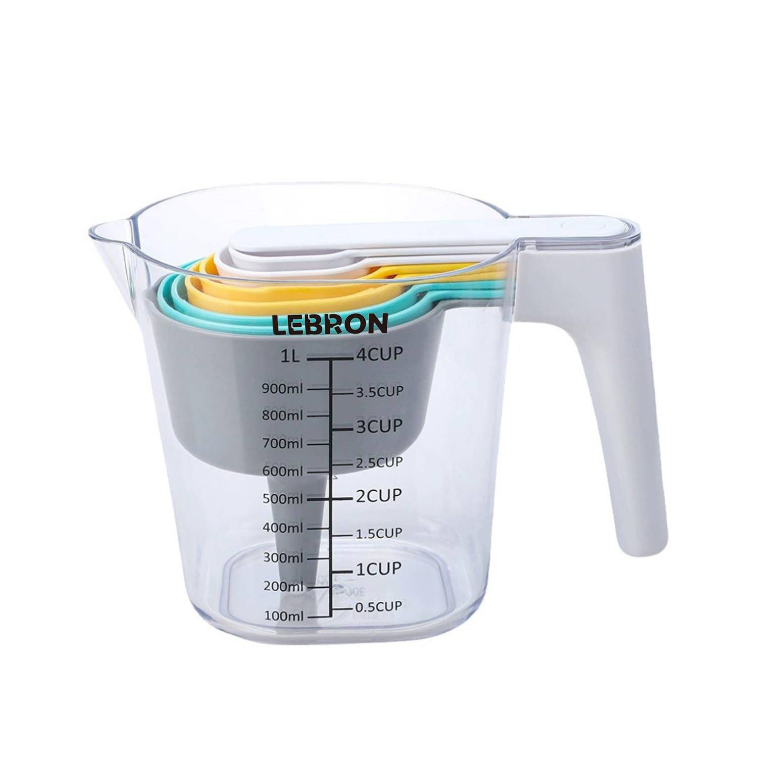 9-Piece Nesting Clear ABS Kitchen Measuring Set 5