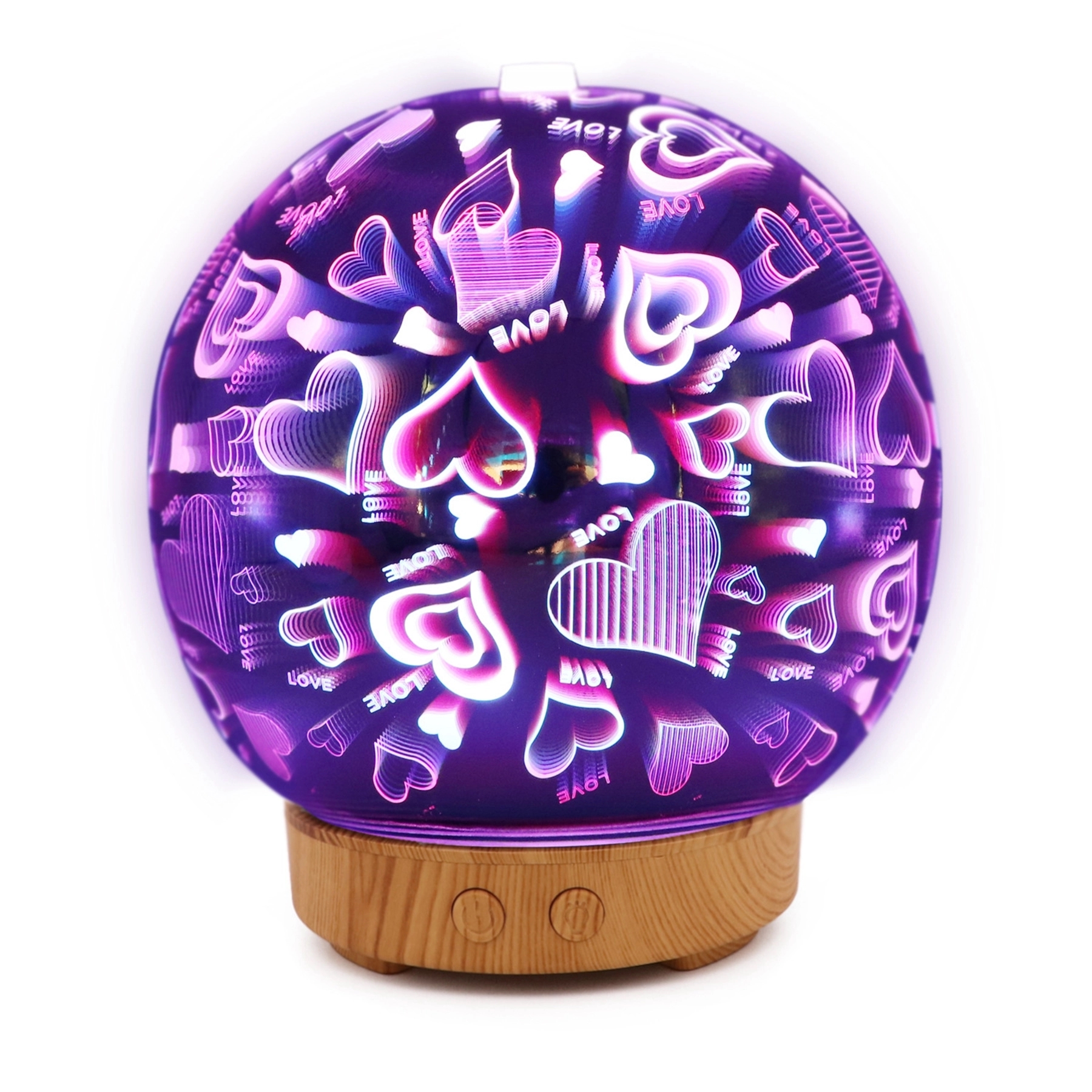 Glass Night Light 3D Design Essential Oil Aroma Humidifier 8