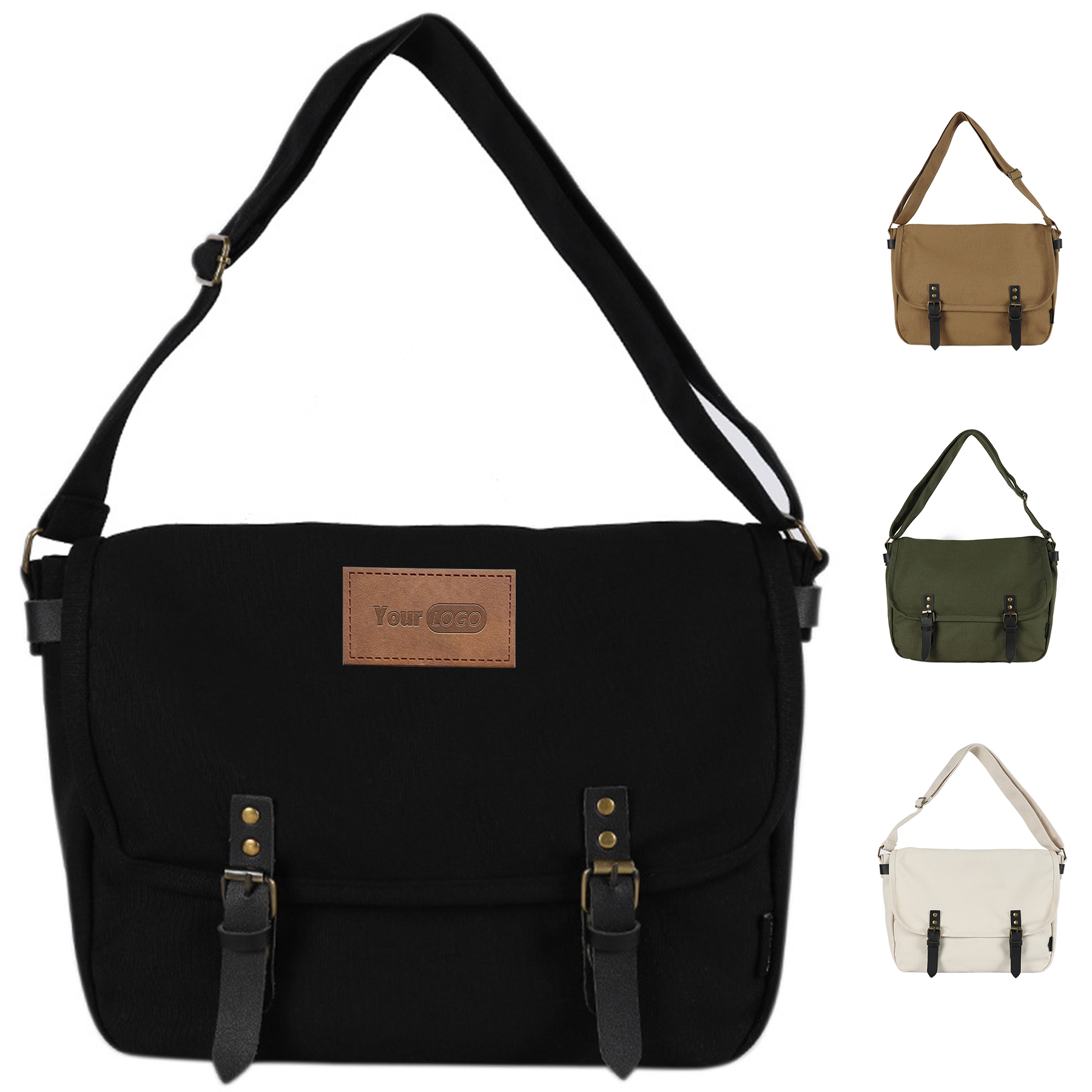 Canvas Large capacity vintage postman shoulder bag 5