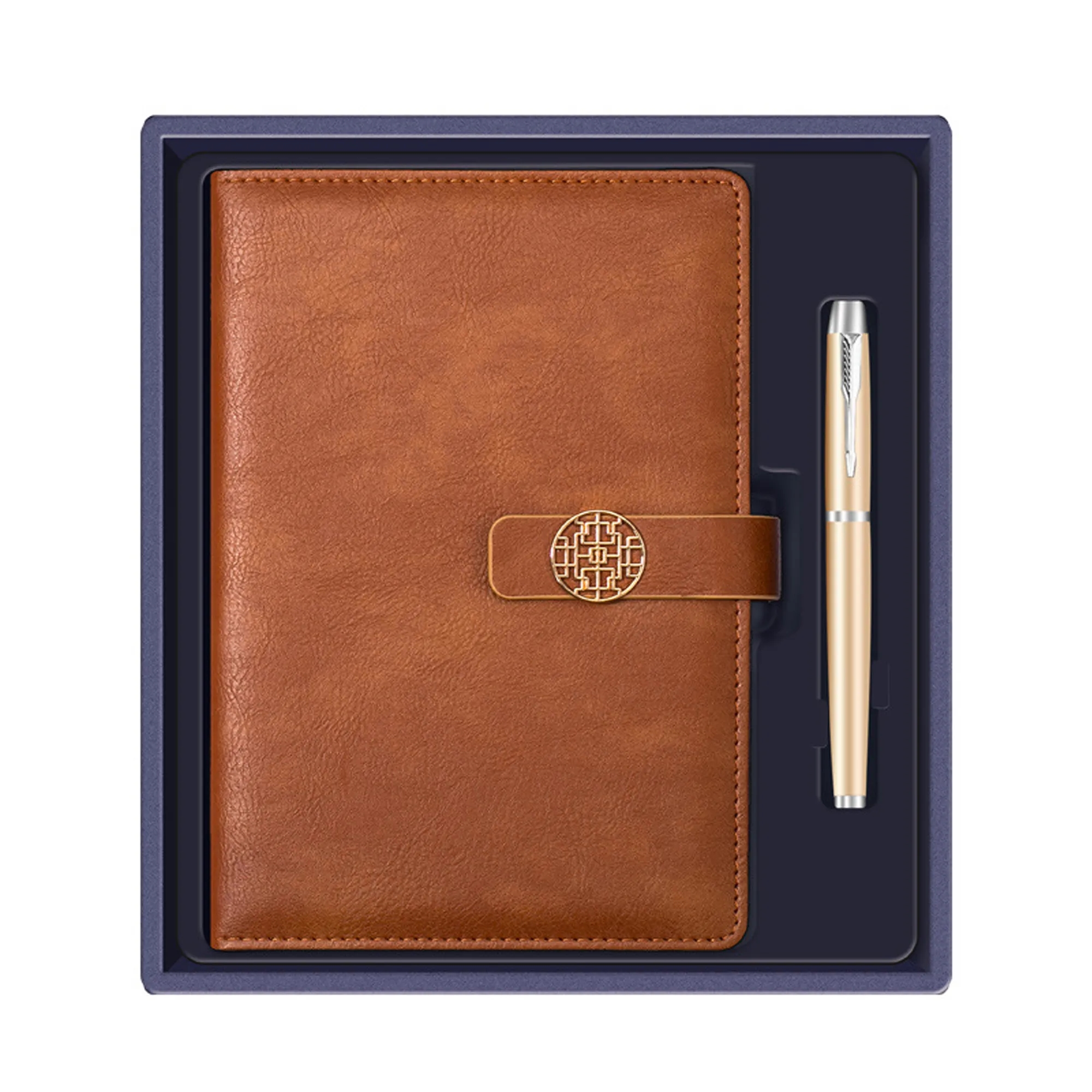 Hardcover Leather A5 Notebook With Deluxe Pen Gift Box 5