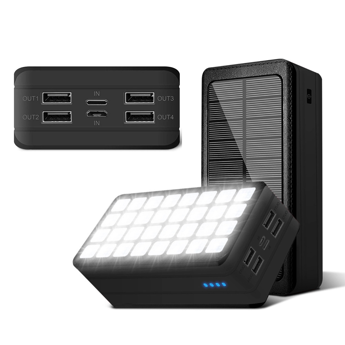 50,000 mAh Solar Wireless Charging Bank With Flashlight 2