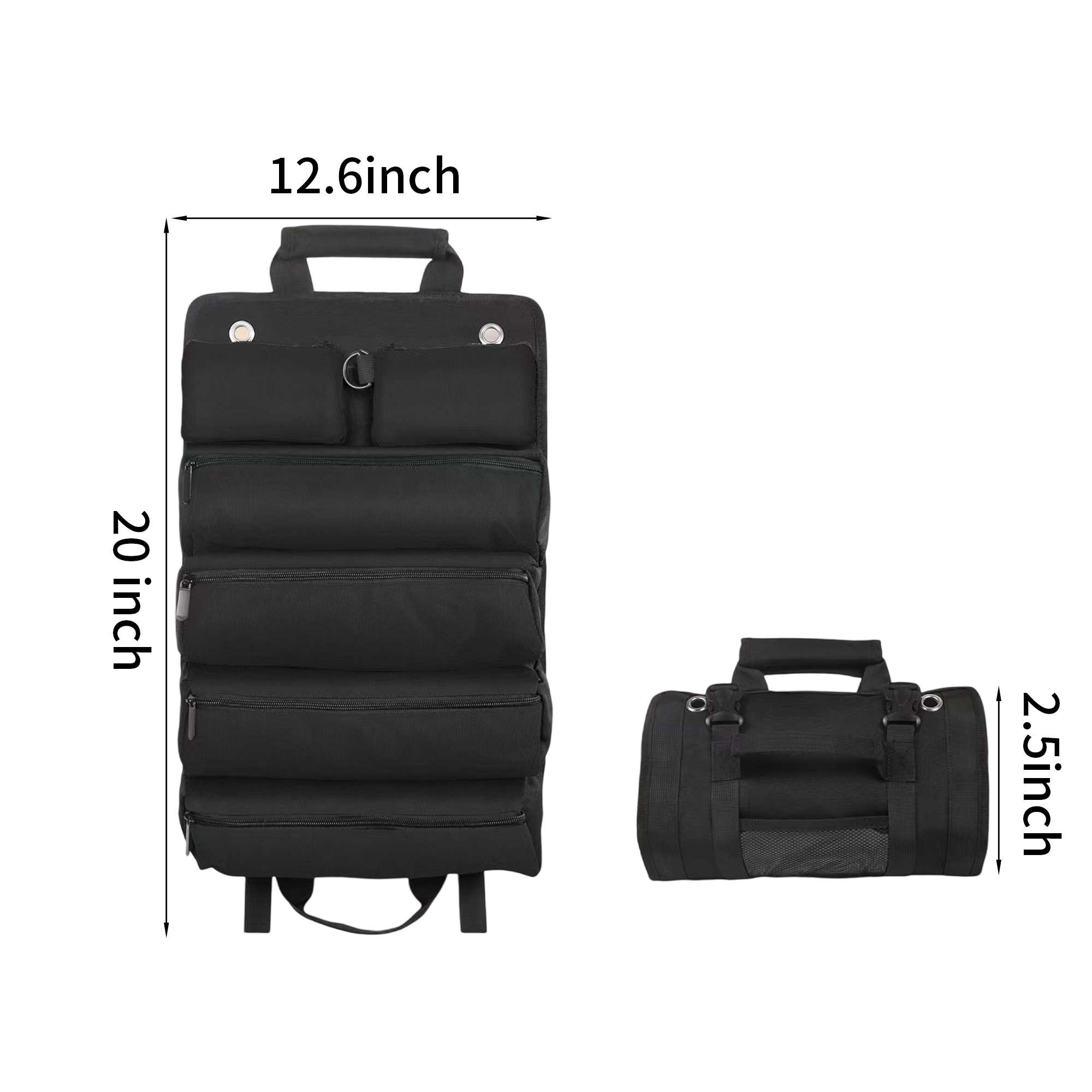 Oxford Roll Up Tool Bag With Multiple Pockets And Buckle Closure 9