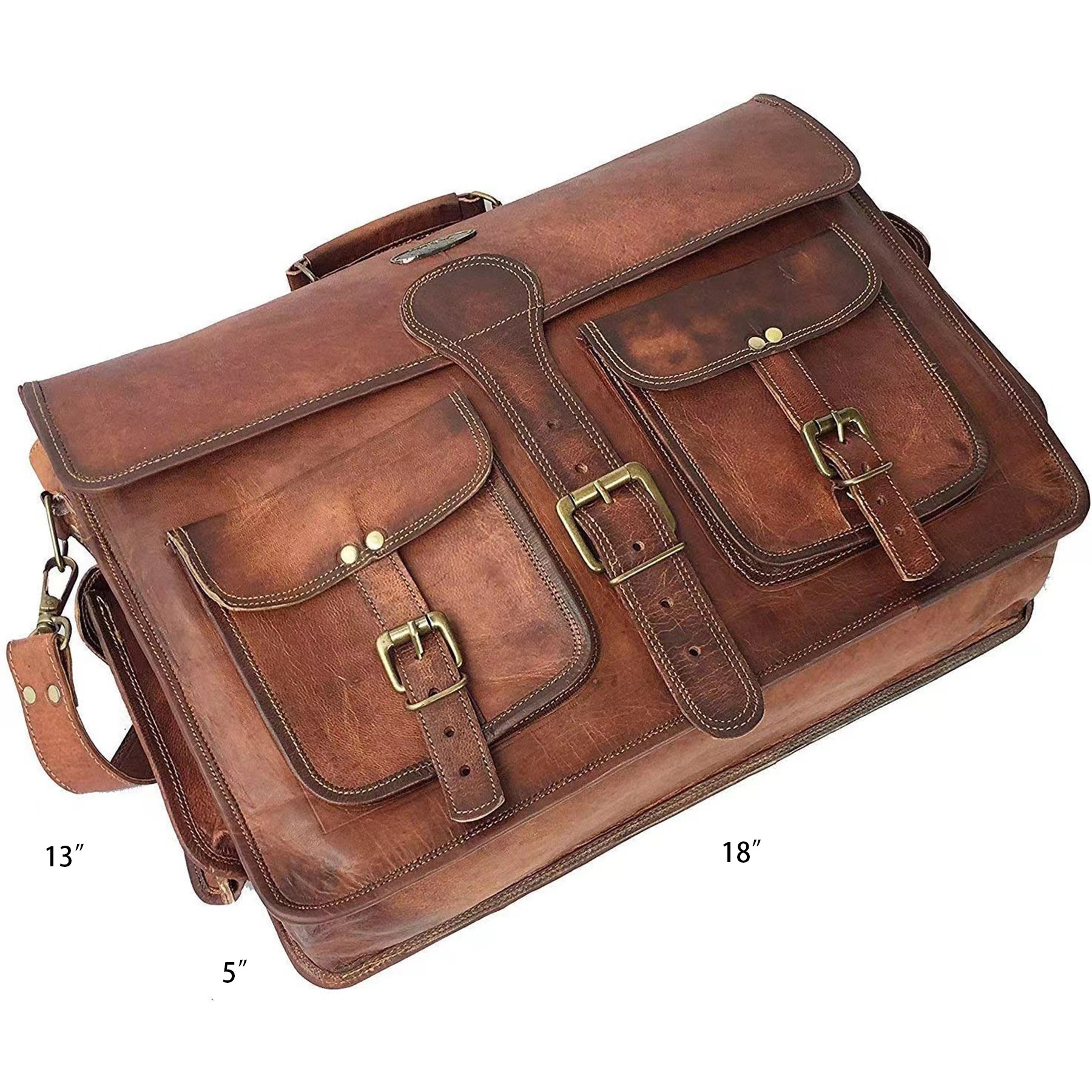 Handmade Leather Travel Office Messenger Bag 2