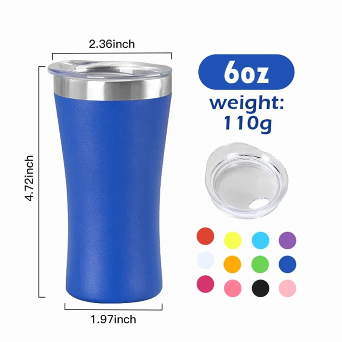 Custom Insulated Stainless Steel Beer Tumbler 6 oz. with Lid 4
