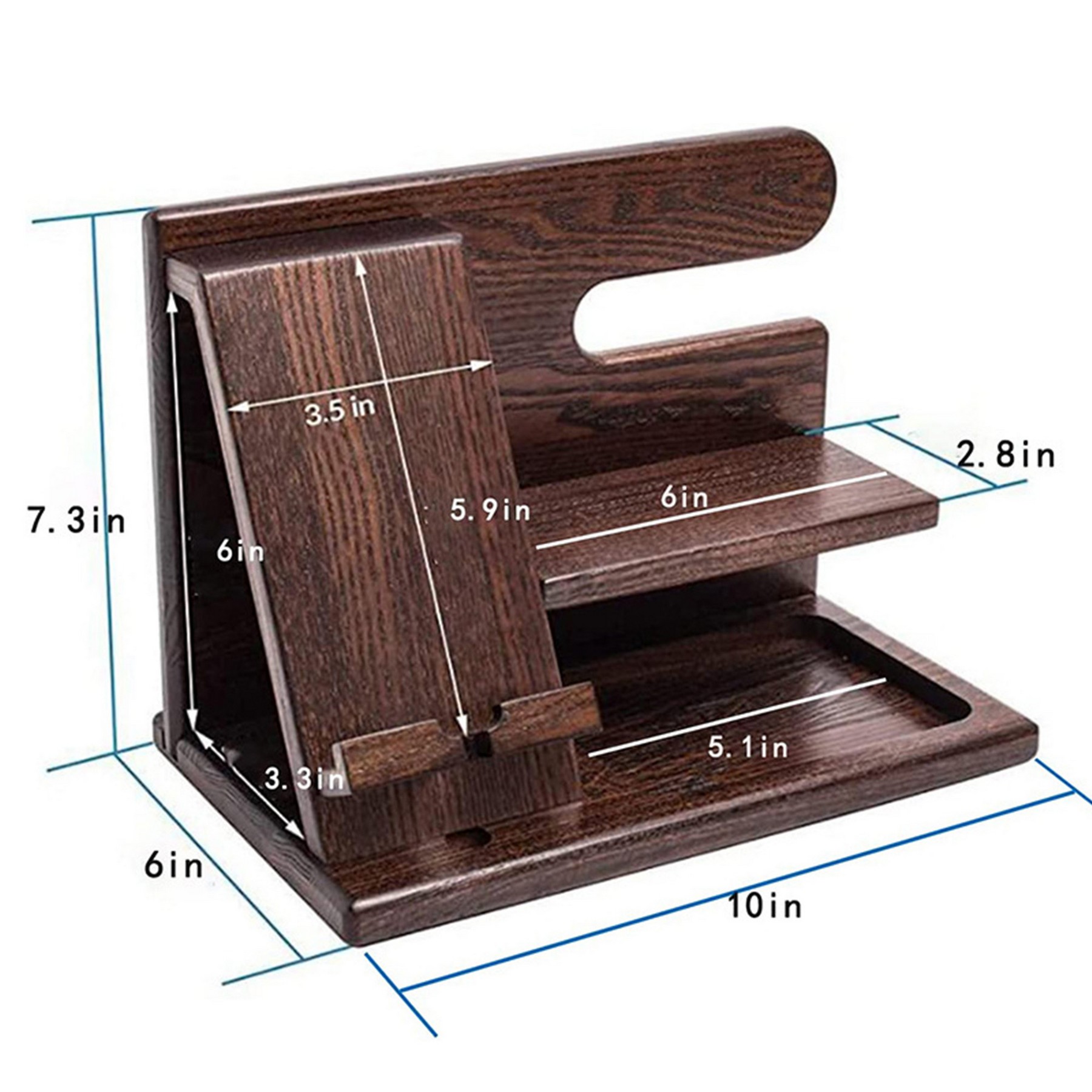 Detachable and Assembled Wooden Phone Stand and Storage Rack 4