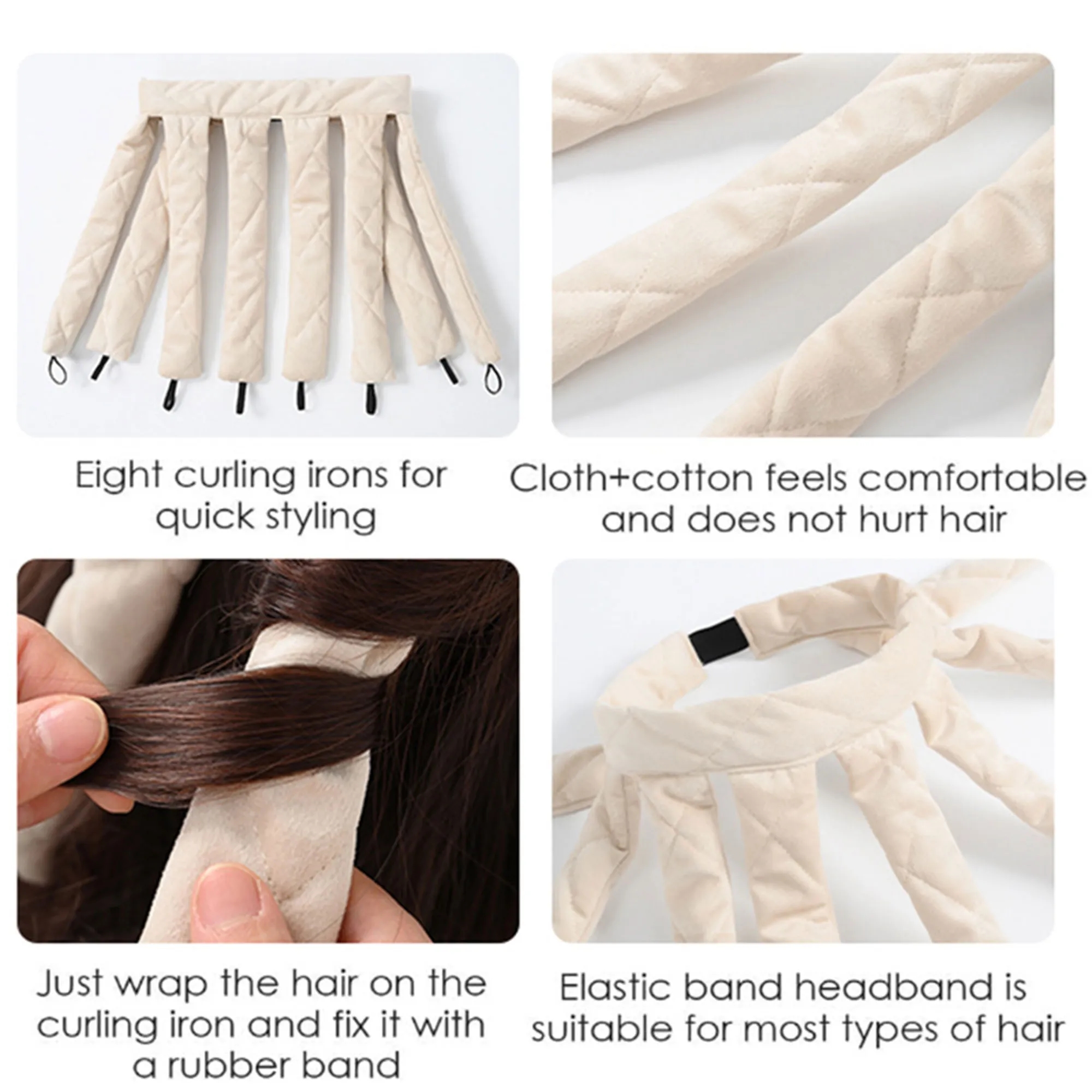 Soft Flannel Octopus Heatless Curler Headband 4