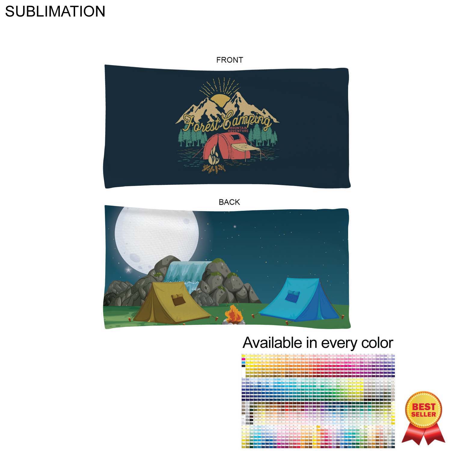Camping Towel in Absorbent and Compact Microfiber Dri-Lite Terry, 22x44, Sublimated 2 sides 3
