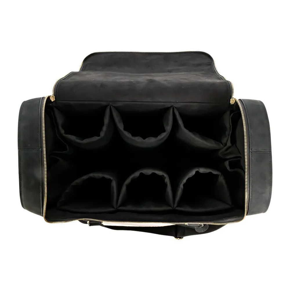 6-Bottle Leather Wine Duffel Bag 14