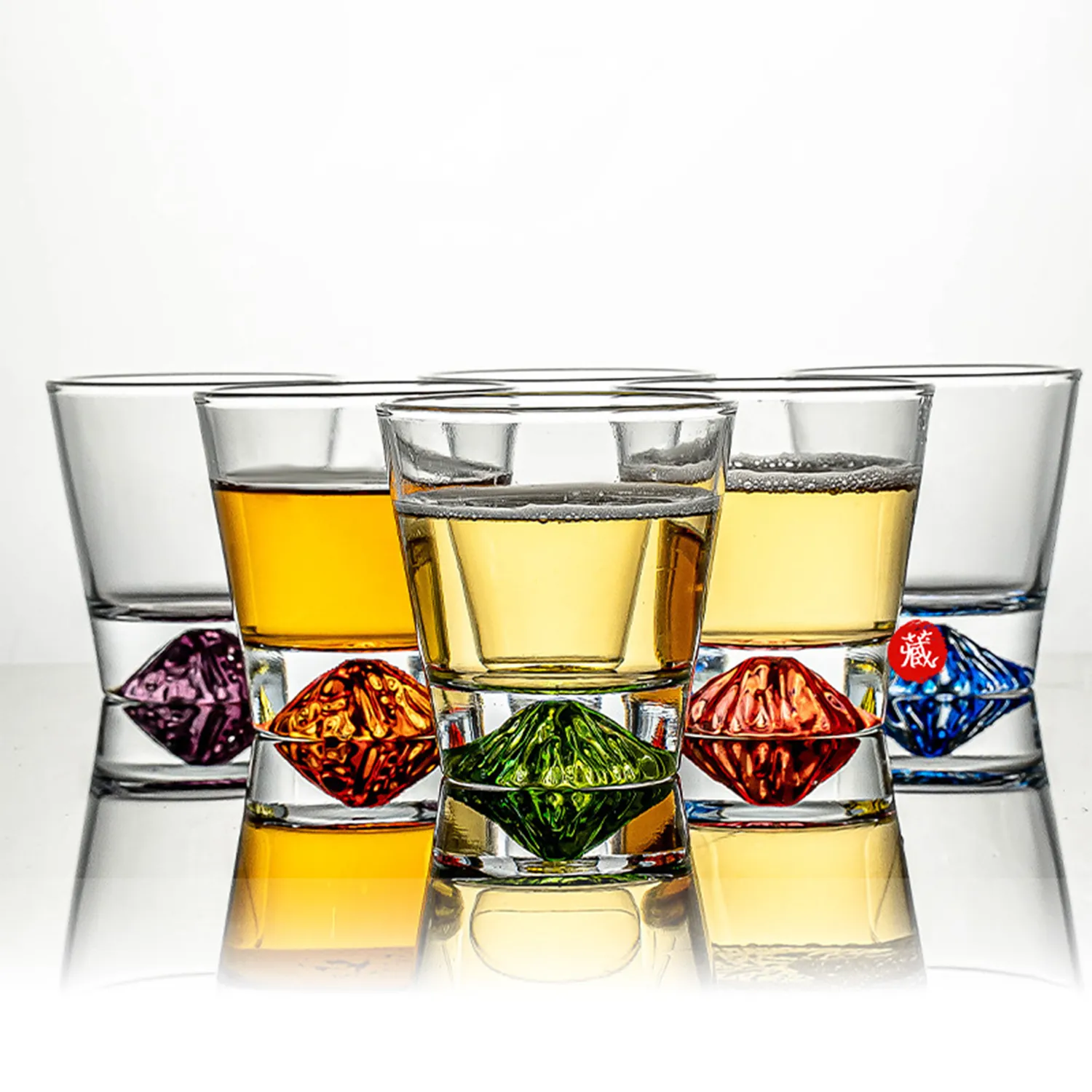 Colored snow mountain glass cup 4