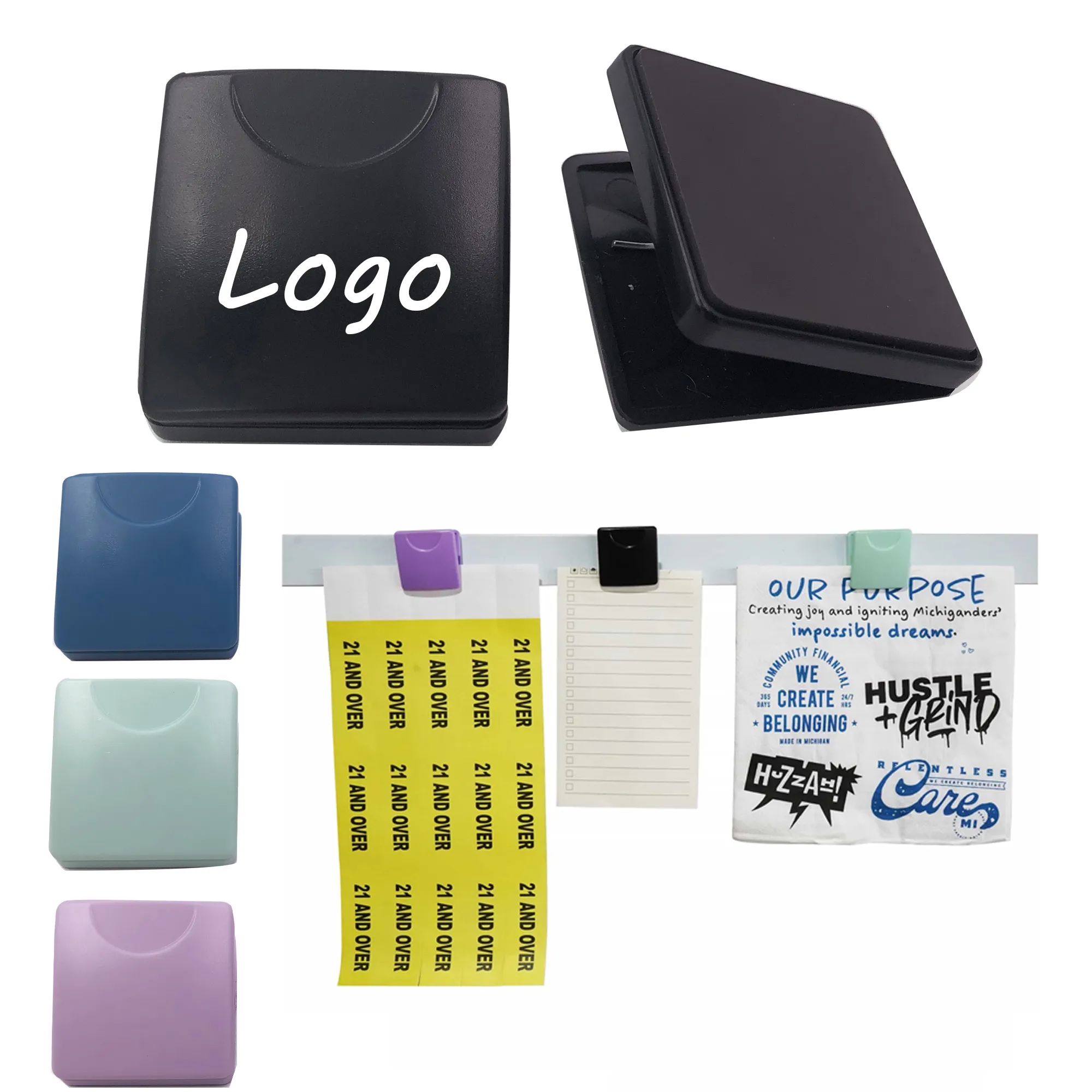 Square Plastic Magnetic Clip Snacks Bag Clips 4