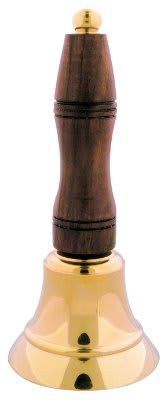 5 1/2" Brass School Bell with Wooden Handle 2