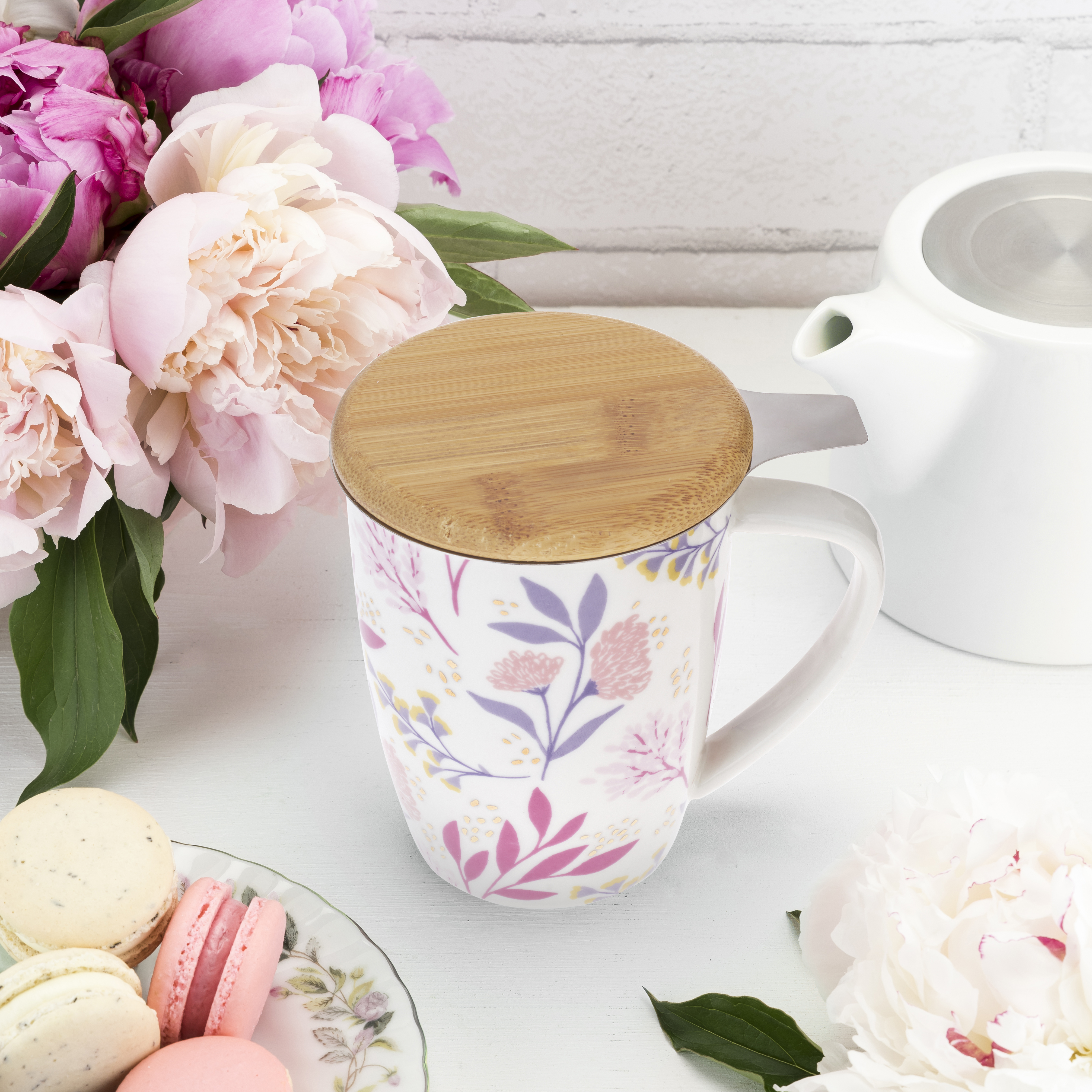 Pinky Up® Bailey™ Ceramic Tea Mug & Infuser 7