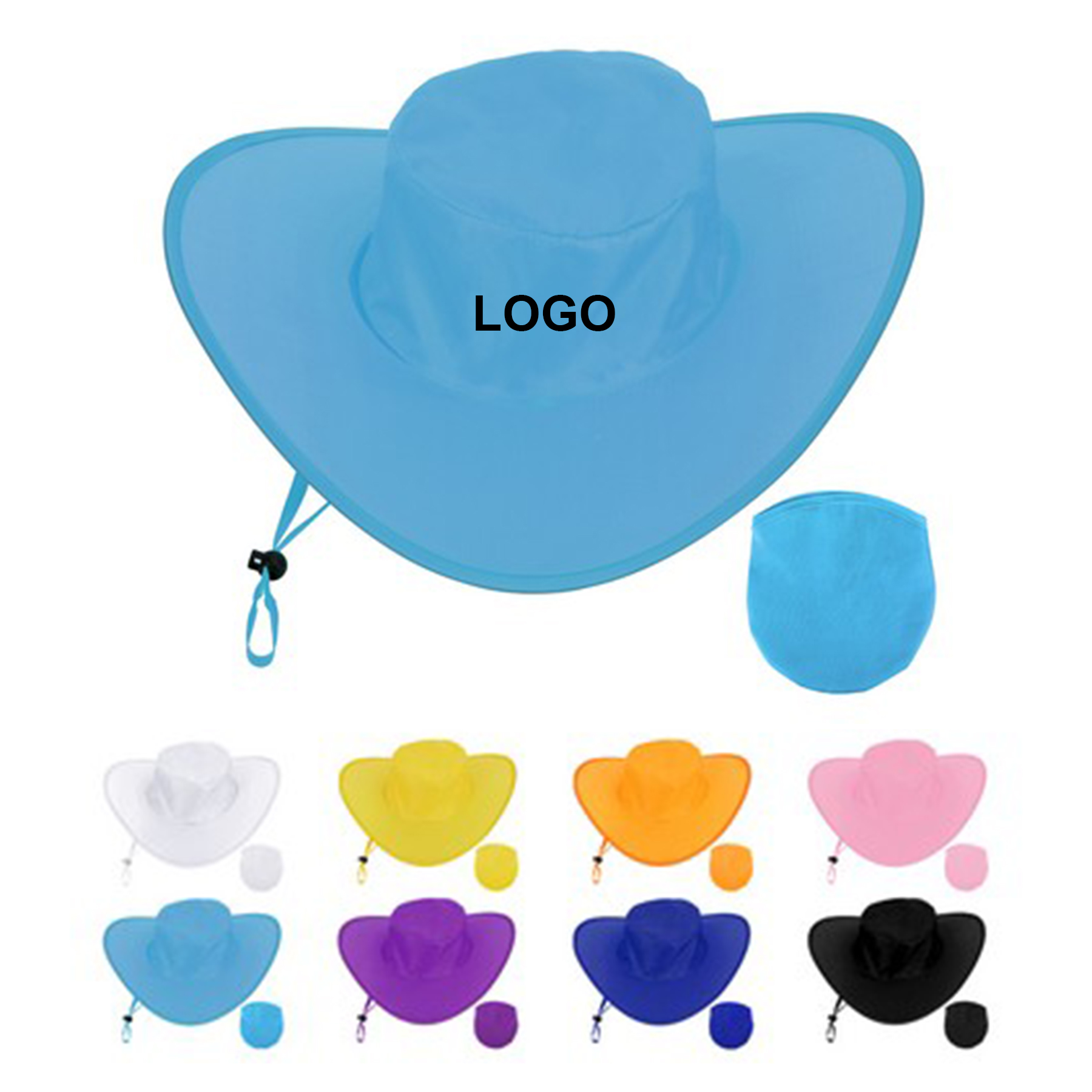Foldable Polyester Cowboy Hat With Pouch 1