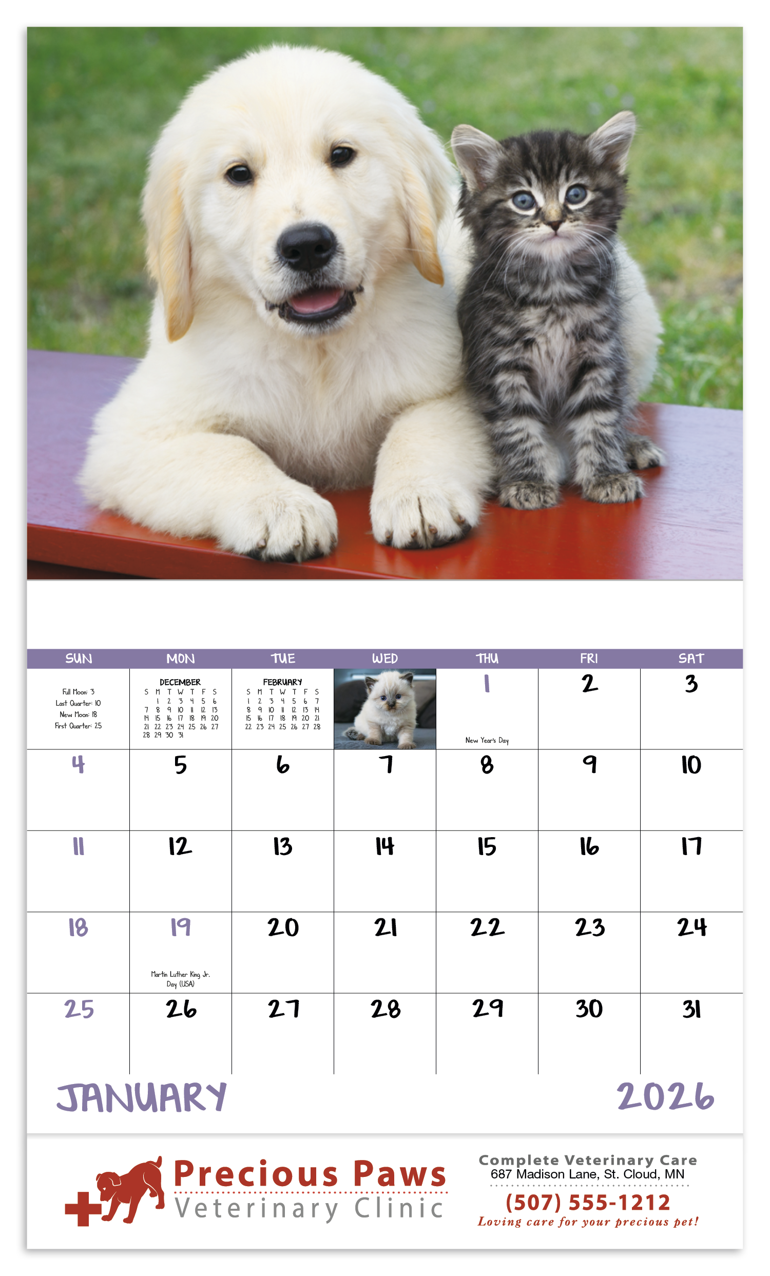 Good Value™ Puppies & Kittens - Stapled Calendar 27