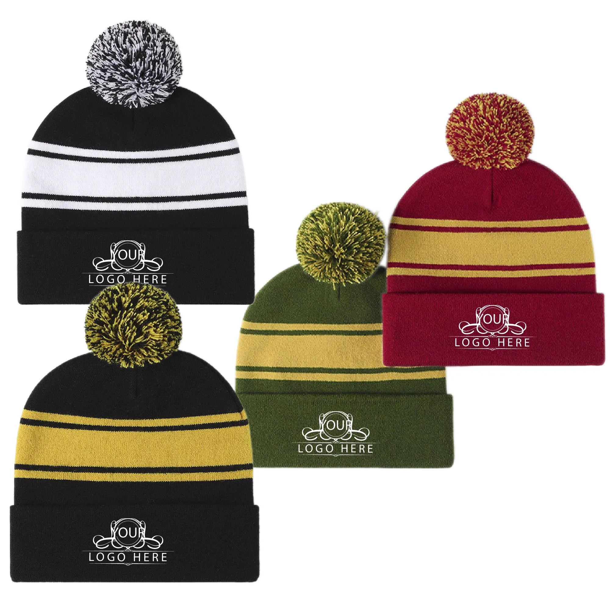 Pom-Pom Knit Beanie 2