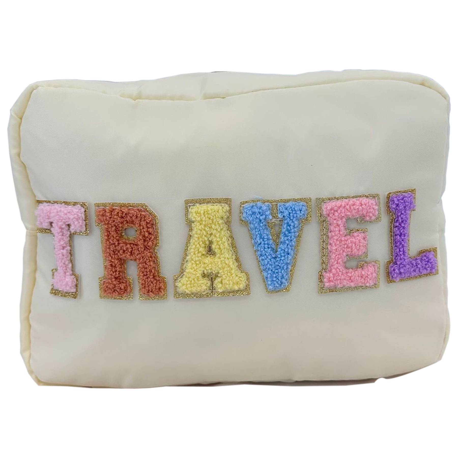 Nylon Large-capacity letter makeup cosmetic bag 3
