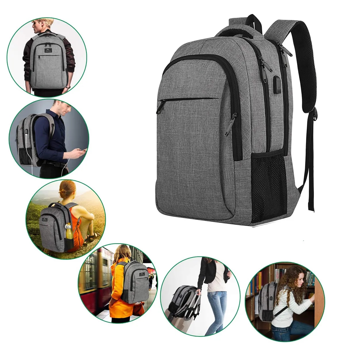 30L Business Laptop Backpack With USB Port 2