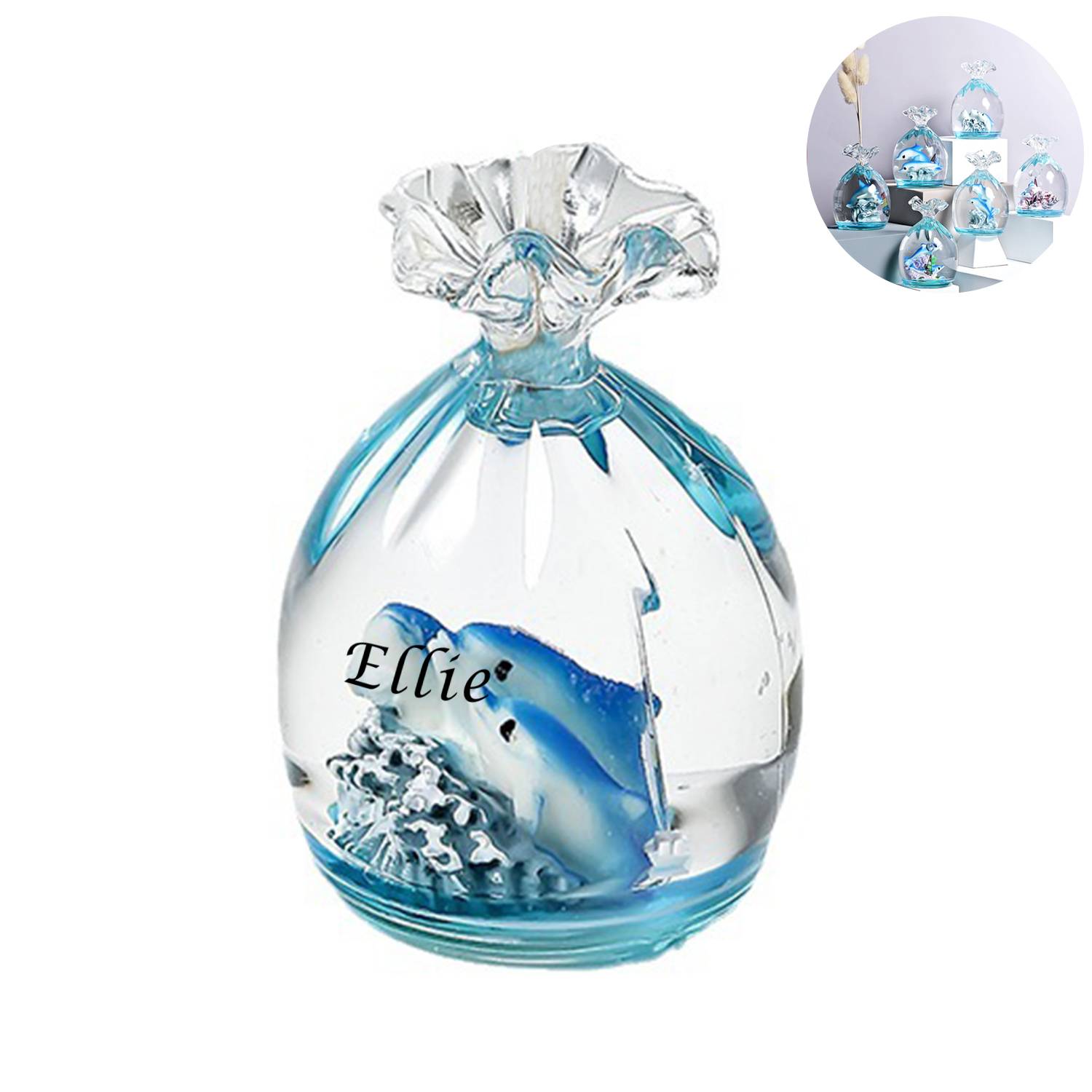 Dolphin Crystal Ocean Ornament Vase/Pen Holder 8