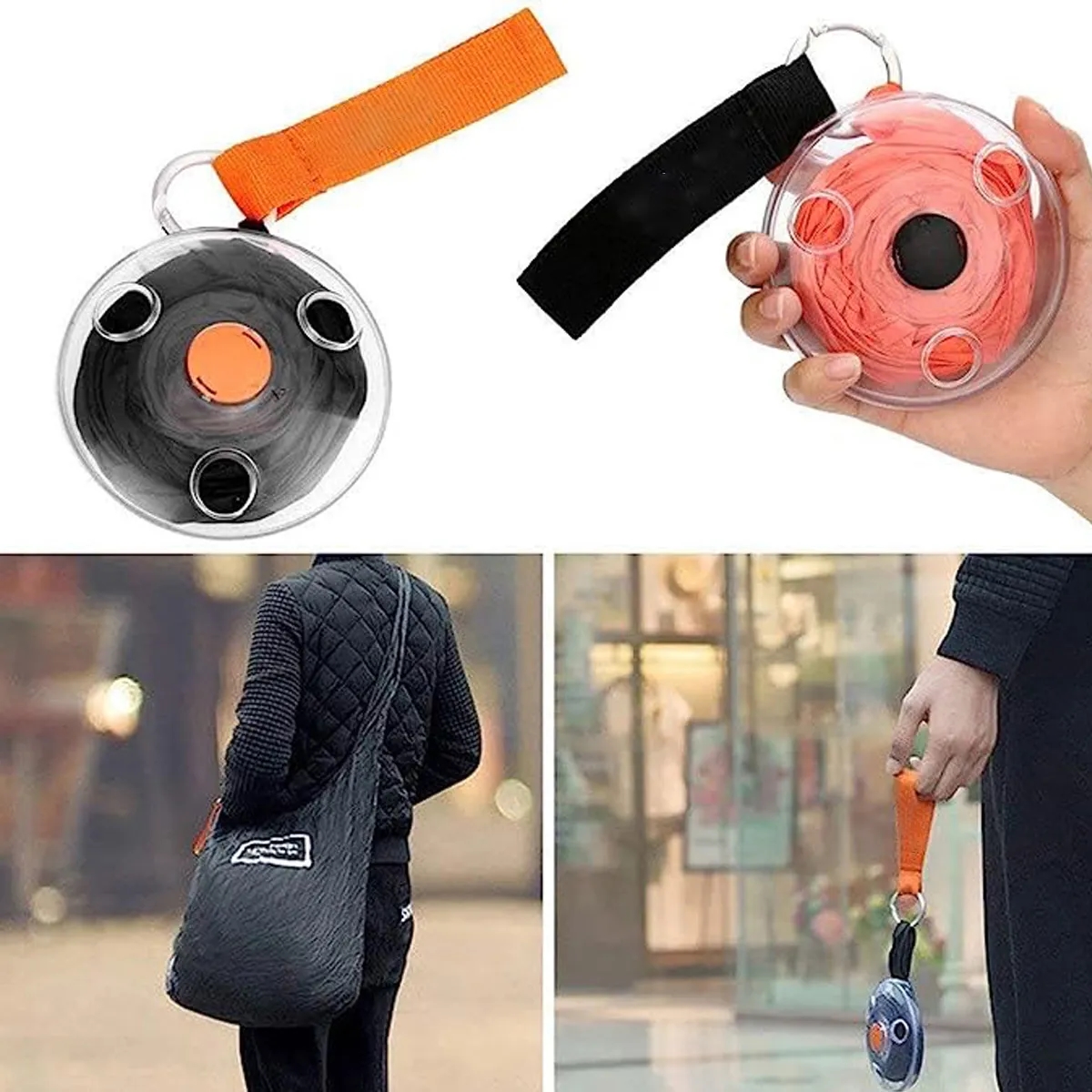 Portable reusable foldable Roll-up shopping crossbody bag 5