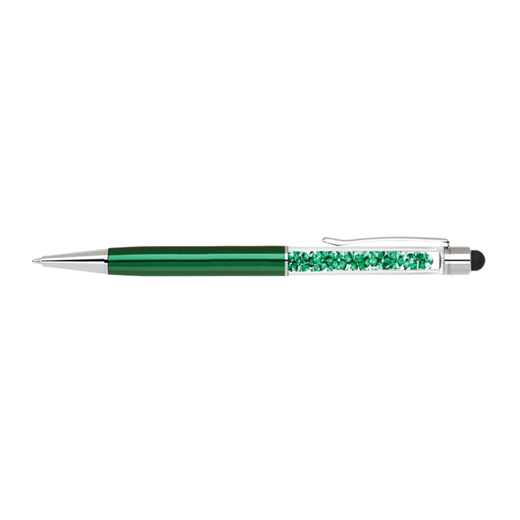 Brass stylus pen with matching crystals and barrel colors 2