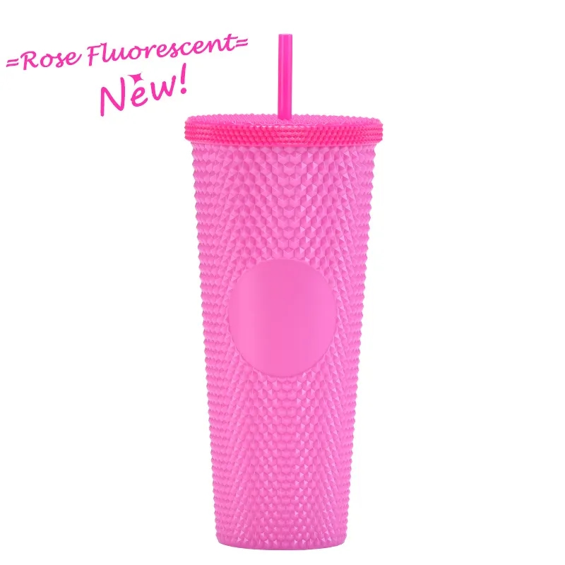 Textured Studded Cup with lid And Straw 24Oz 5