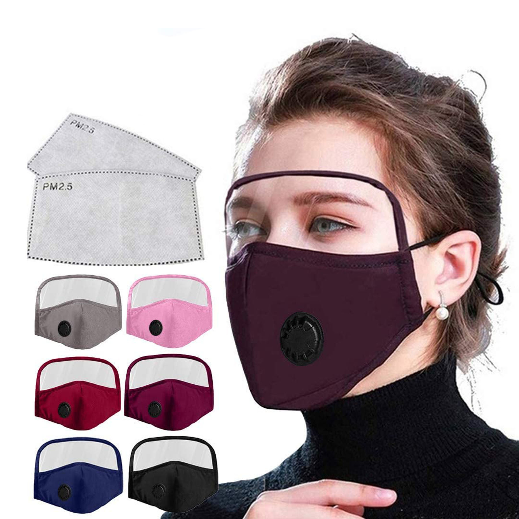 Cotton Face Mask With Eyes Shield And Filter Pocket 2