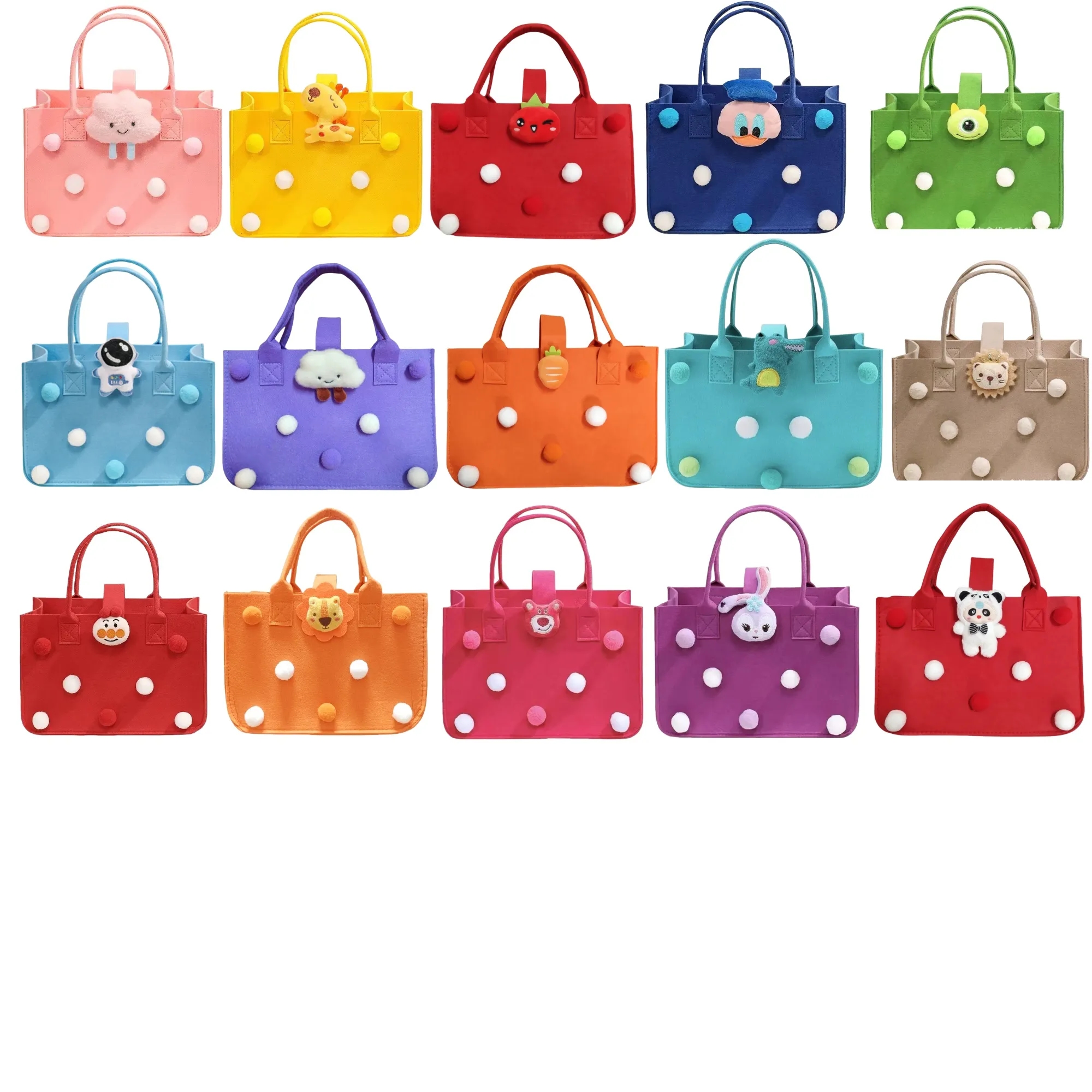 Large Capacity Shopping Tote Felt Bag, custom tote bag with logo imprint 17