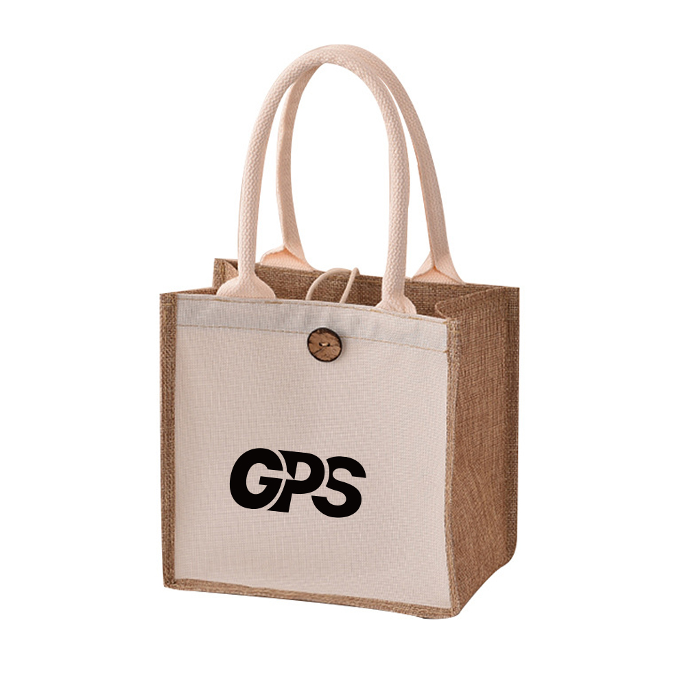 10 " Jute Cotton Laminated Tote Bag