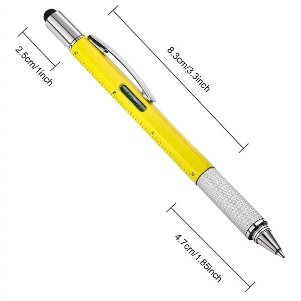 6-In-1 Multifunction Tool Ballpoint Pen Ruler, Spirit Level 2