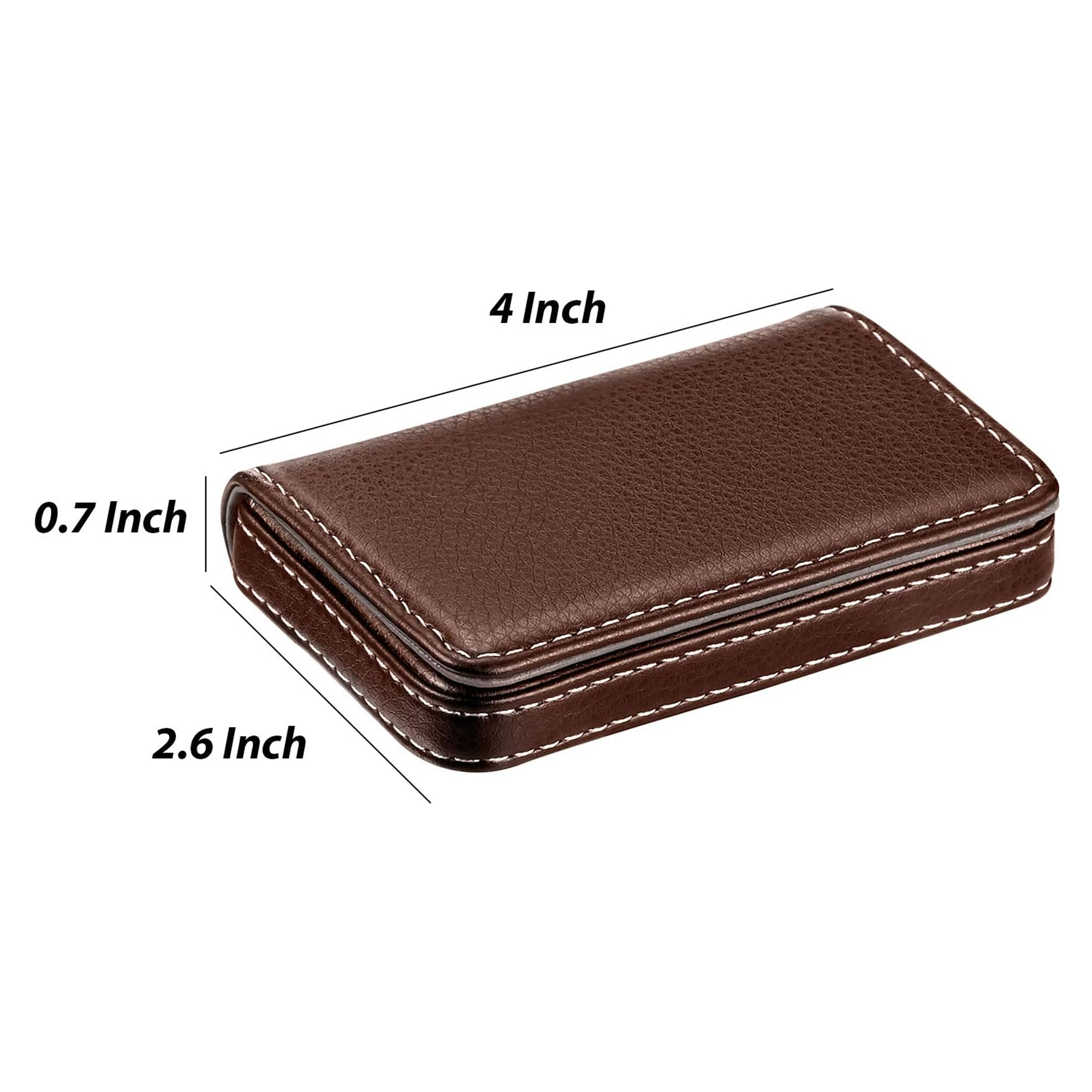 Leather Business Card Holder With Magnetic Shut 4