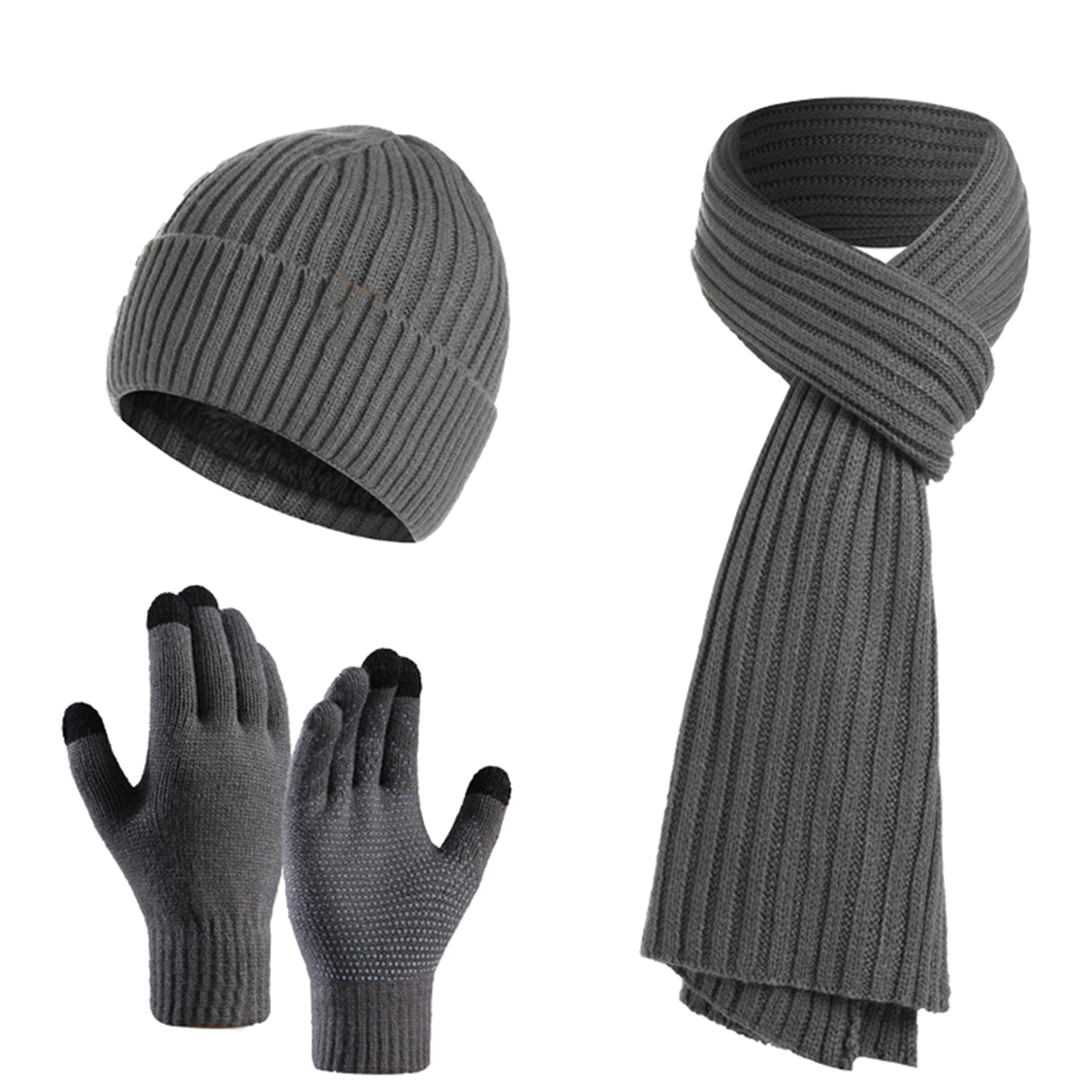 Warm Acrylic Gloves Hat And Scarf Set 11
