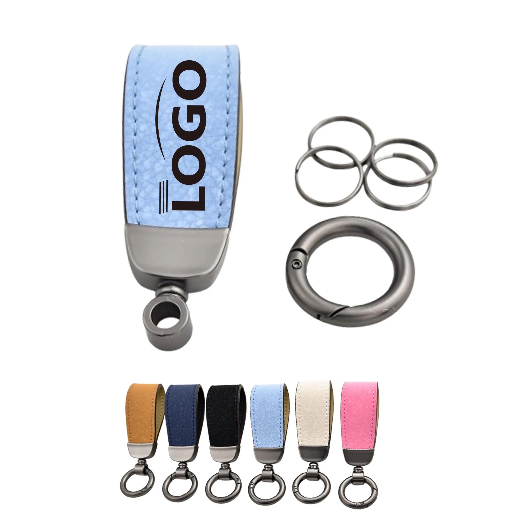 Trendy Minimalist Leather Car Keychain Accessory