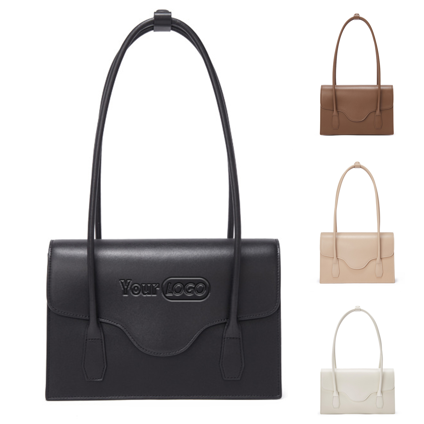 Genuine?Leather Classic Underarm Bag for Women 2