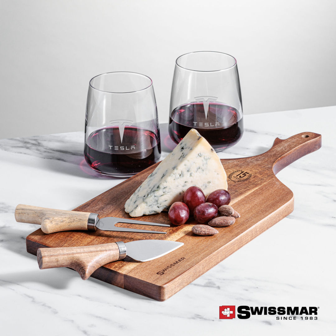 Swissmar® Paddle Board & 2 Dunhill Stemless Wine