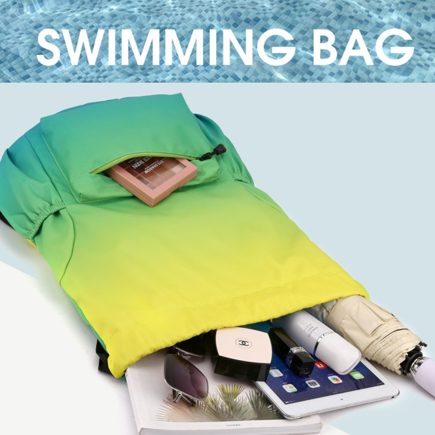 Super Lightweight Water-Resist Sports Beach Drawstring Bag 11