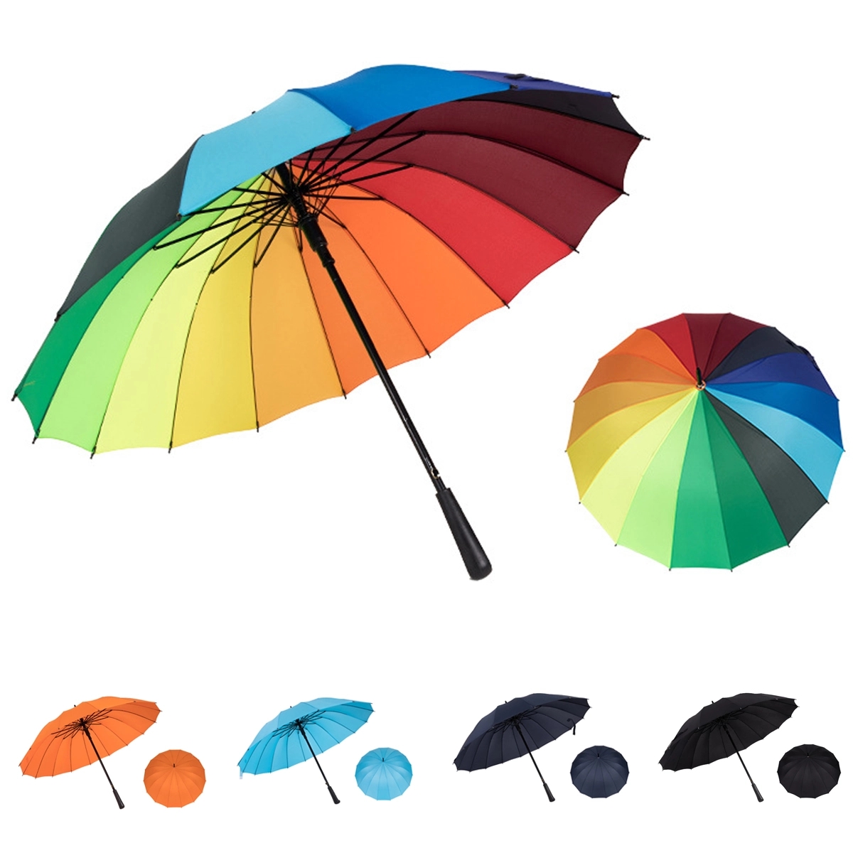 Multi-Color Straight Rainbow Umbrella 2