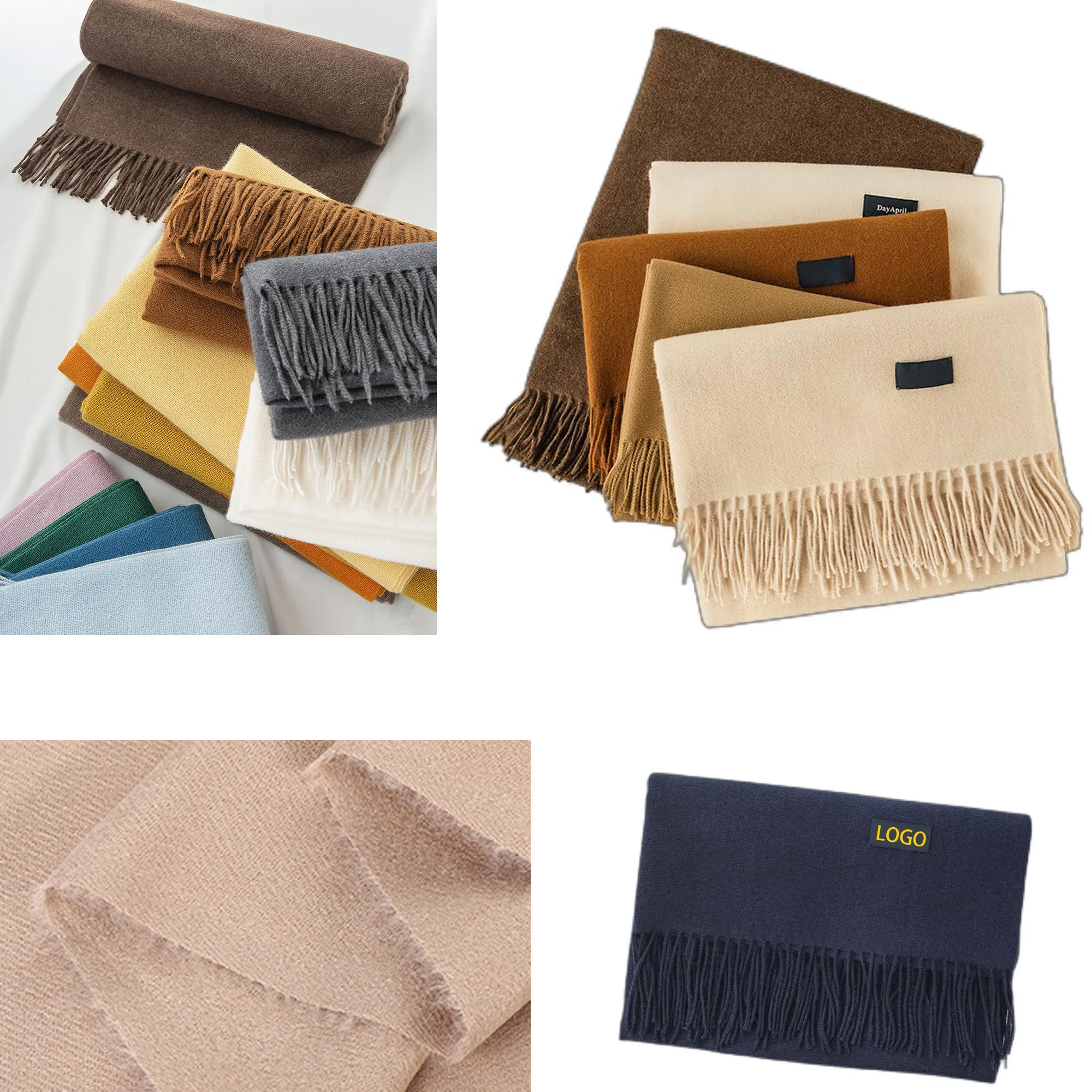 Autumn and Winter Solid Knit Scarf 1