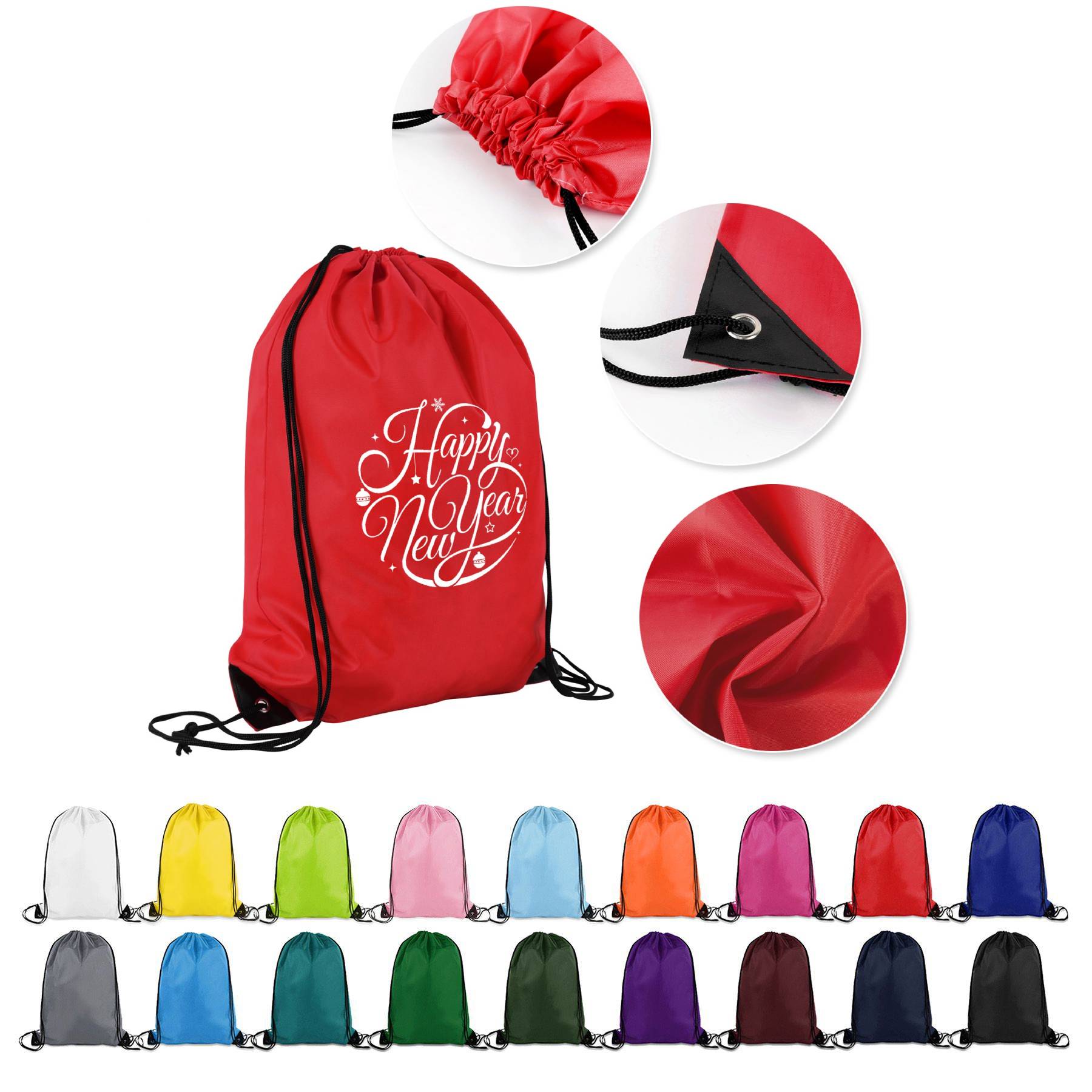 210D Polyester Drawstring Backpack(13 1/2" x 16 1/2") 2