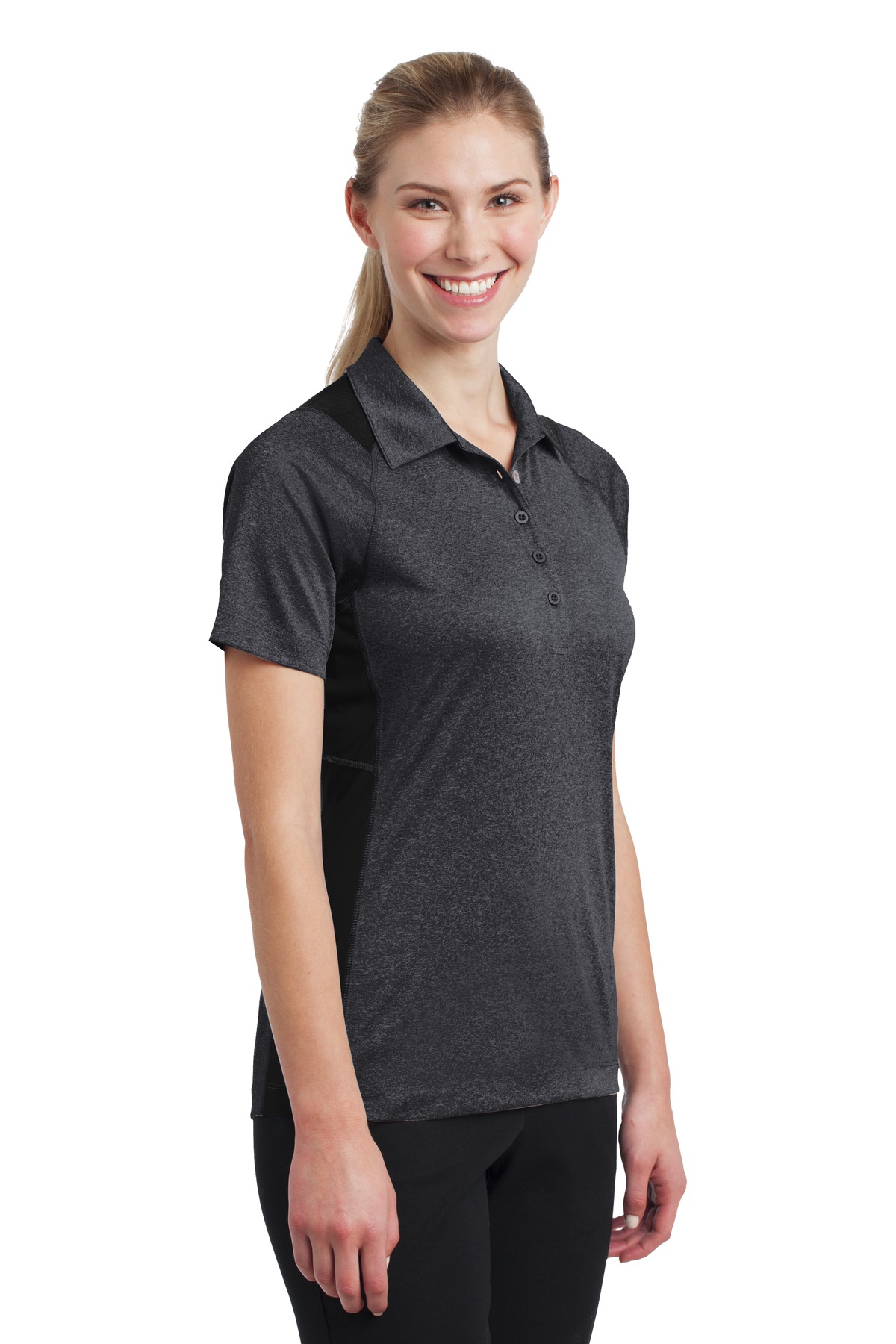 Sport-Tek® Women's Heather Colorblock Contender Polo 23