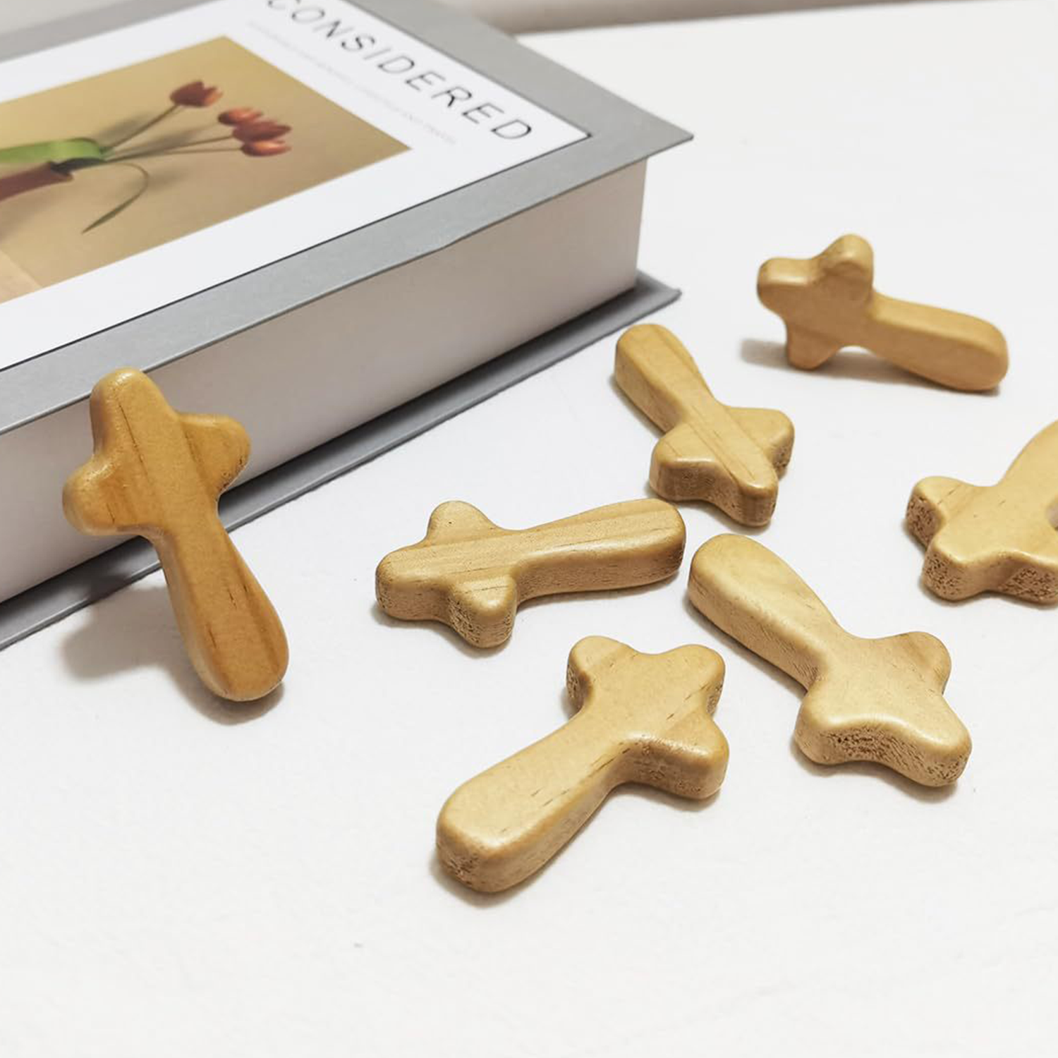 Wood Cross Key Ring Religious Keychain 4