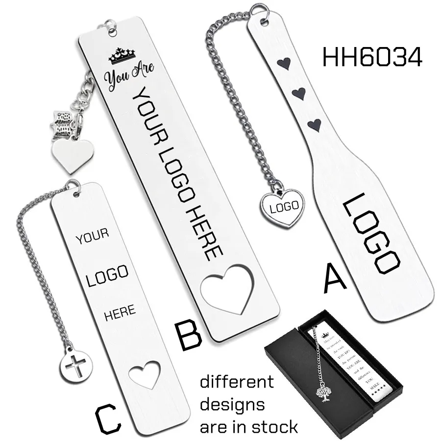 NEW Stainless Steel Bookmarks with Charms 1