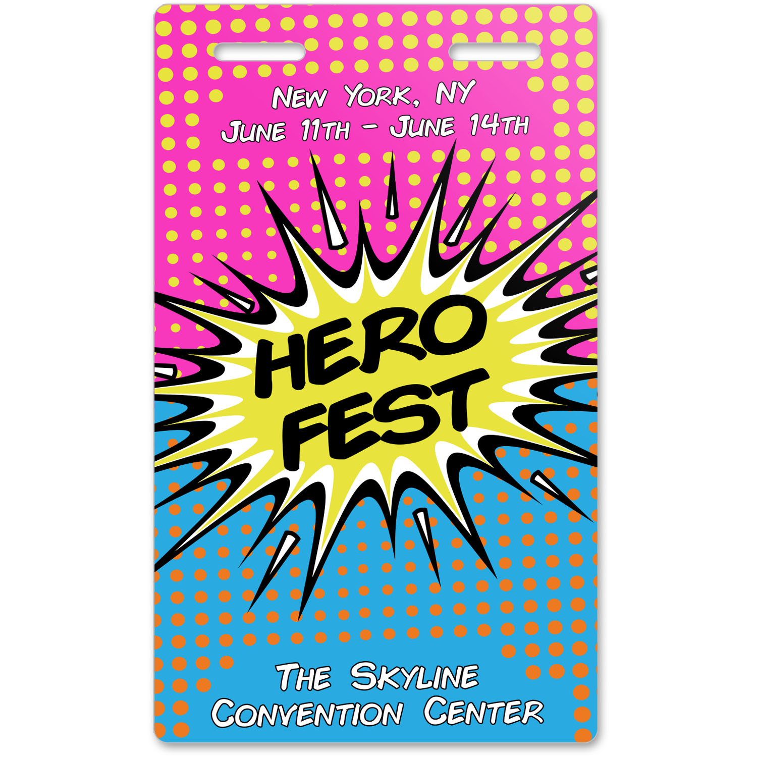 Full Color ID Badge - 3" x 5", Double Attachments 3