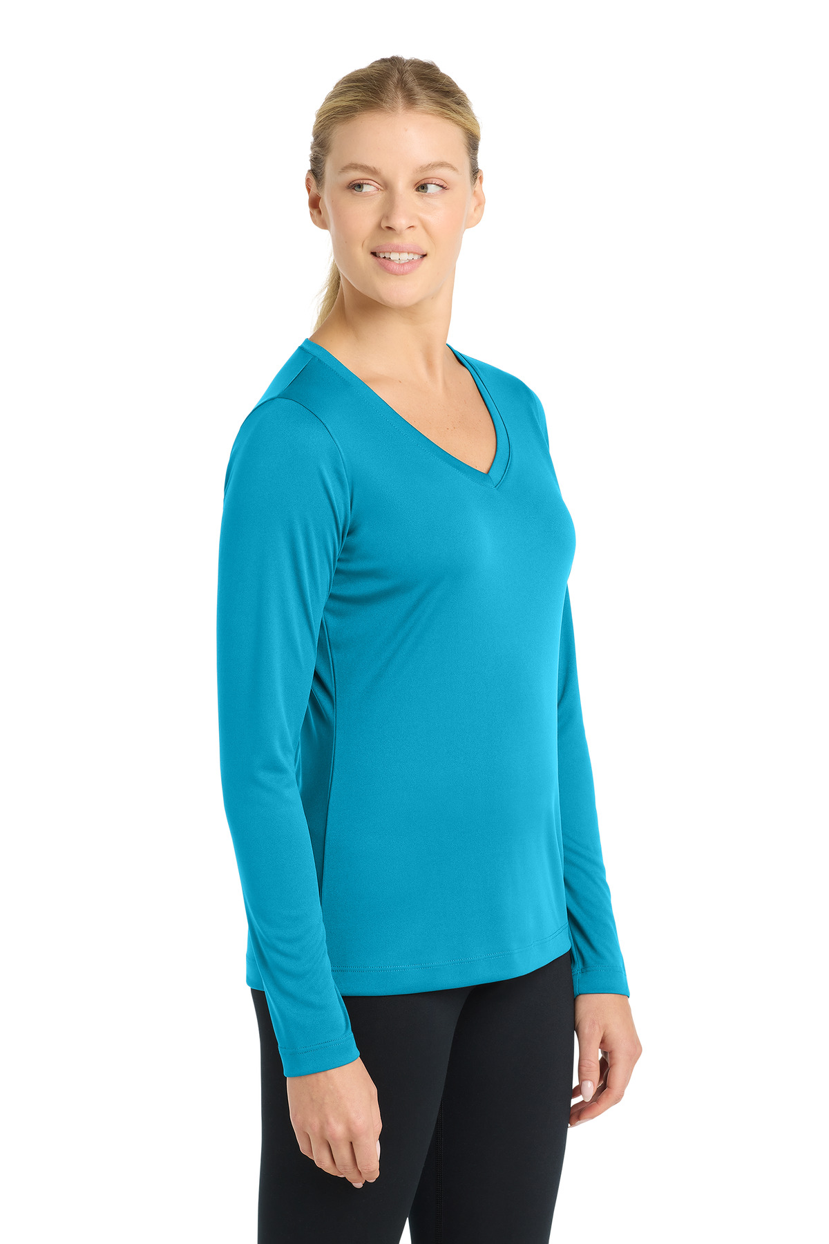 Sport-Tek Women's Long Sleeve PosiCharge Competitor V-Neck Tee. LST353LS 4