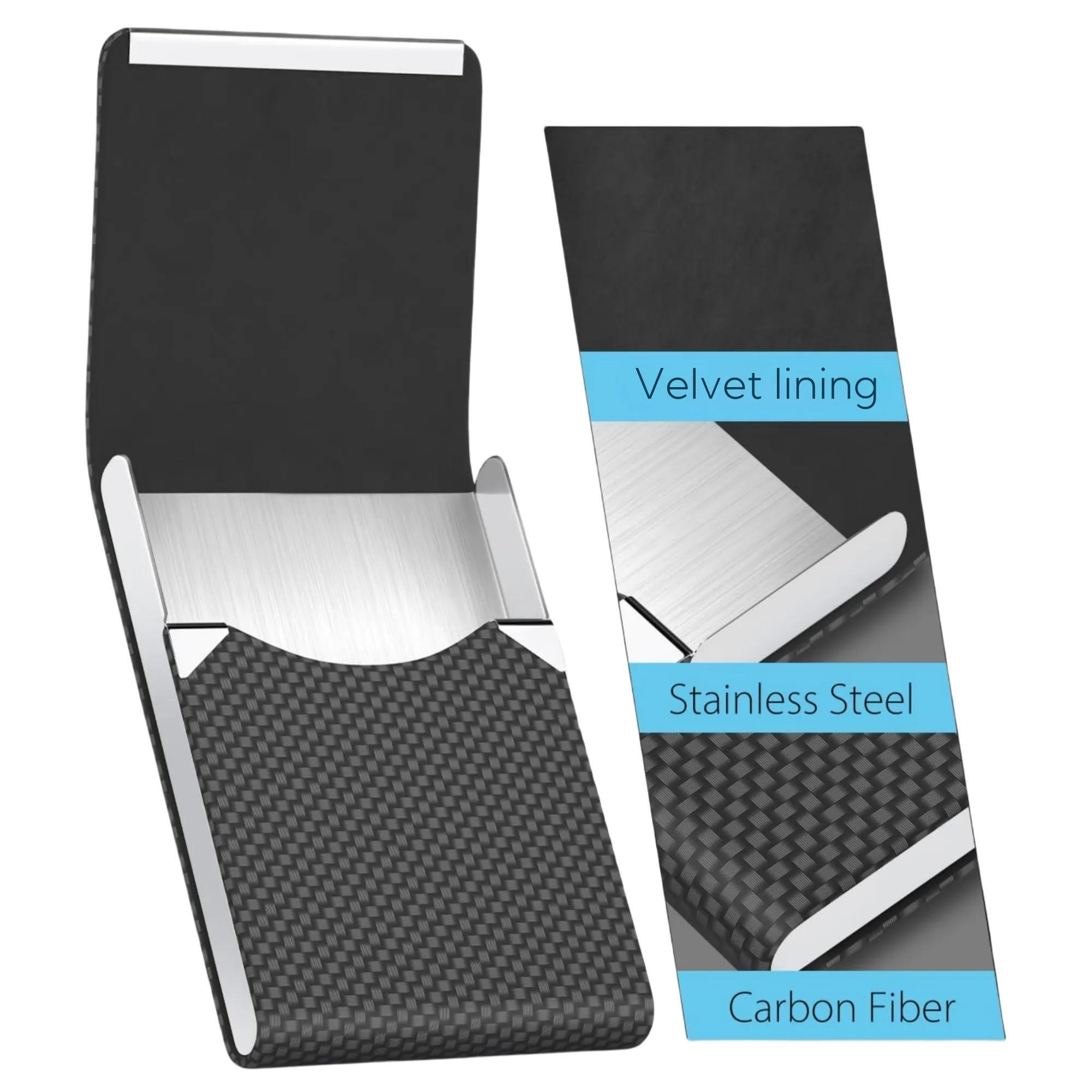 Stainless Steel PU Leather Card Case With Magnetic Closure 6