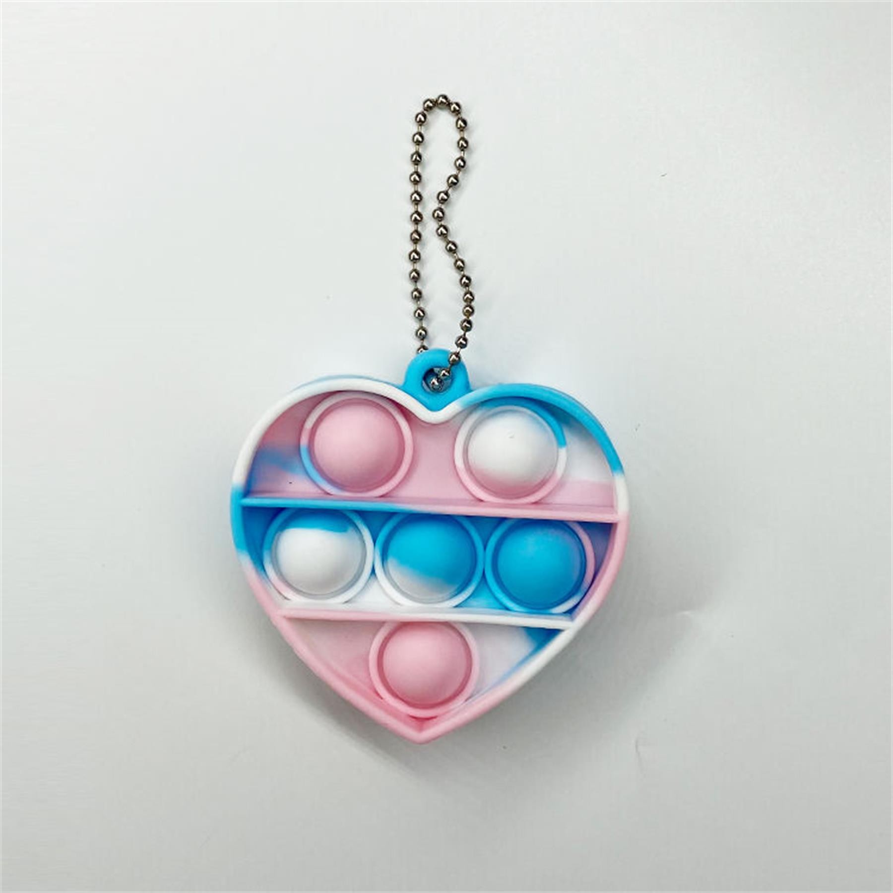Heart-shaped Bubble Sensory Fidget Toy Keychain 7