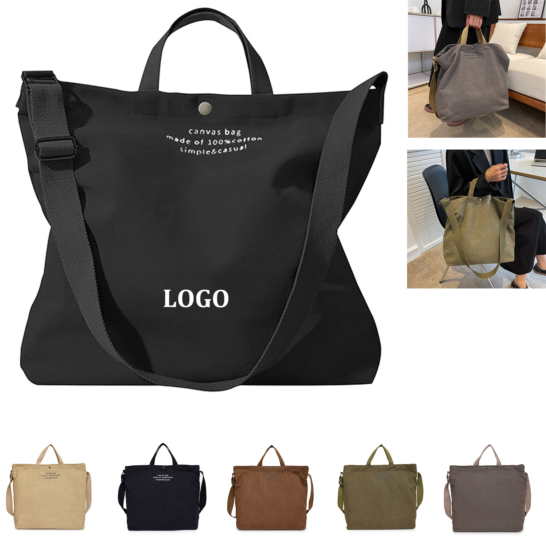 Canvas Casual Tote Bag, custom tote bag with logo imprint 4