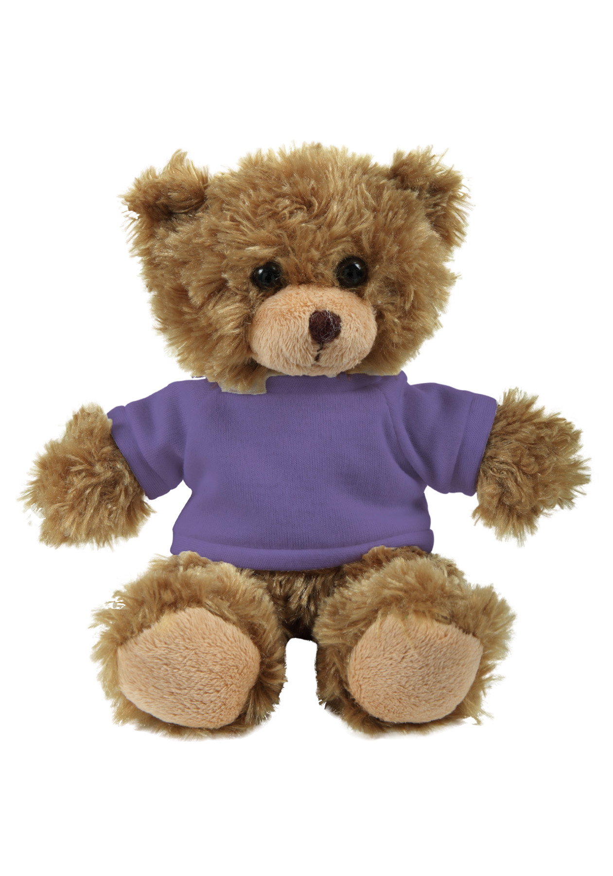 soft plush Mocha Curly Sitting Bear  with t-shirt 15