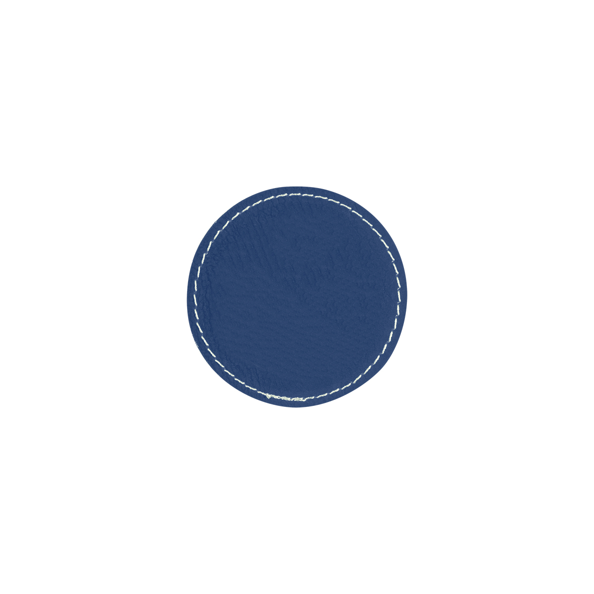 2" Blue/Silver Leatherette Round Patch with Adhesive 2