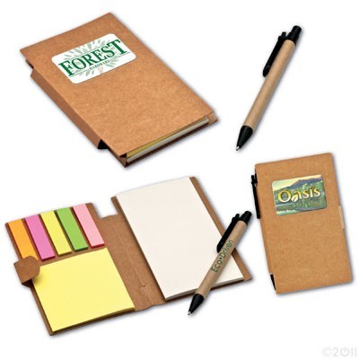 Recycled Pocket Sticky Note Jotter with Full Color Imprint 3